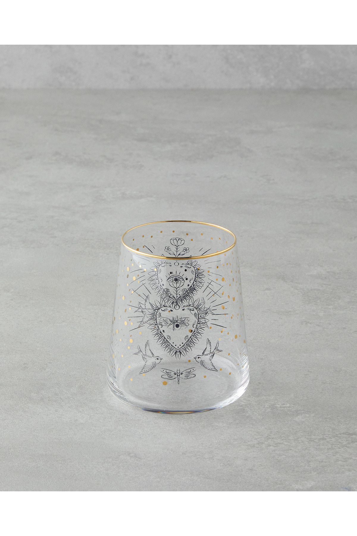 English Home-Talisman Magical 380 ml Transparent-Gold Glass Set of 2 2