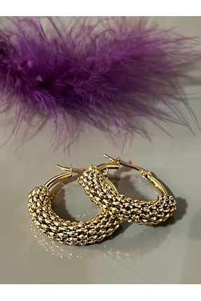 Home Altın Yaldızlı Burgu Fantazi Küpe Ithal Paslanmaz Çelik