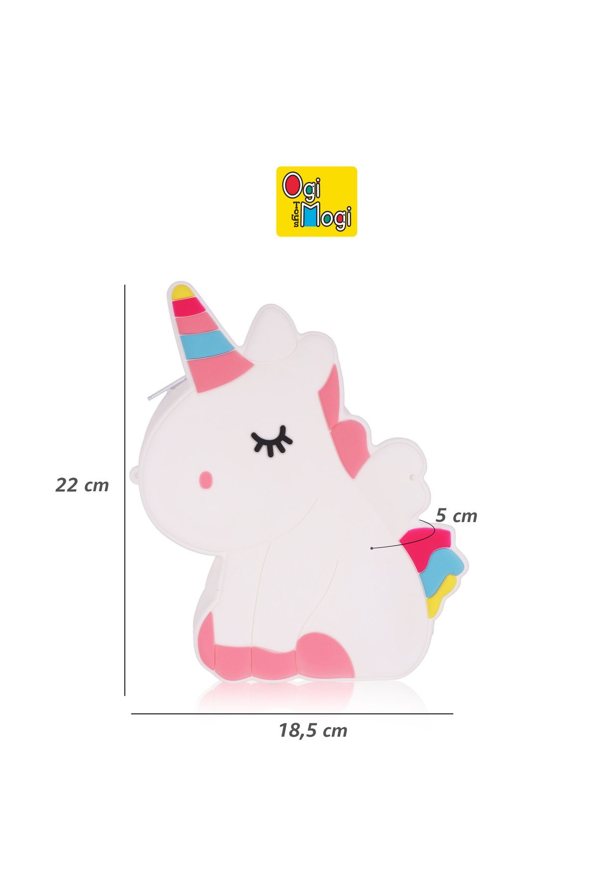 Ogi Mogi Toys-Silikon Weiß Einhorn Umhängetasche 6