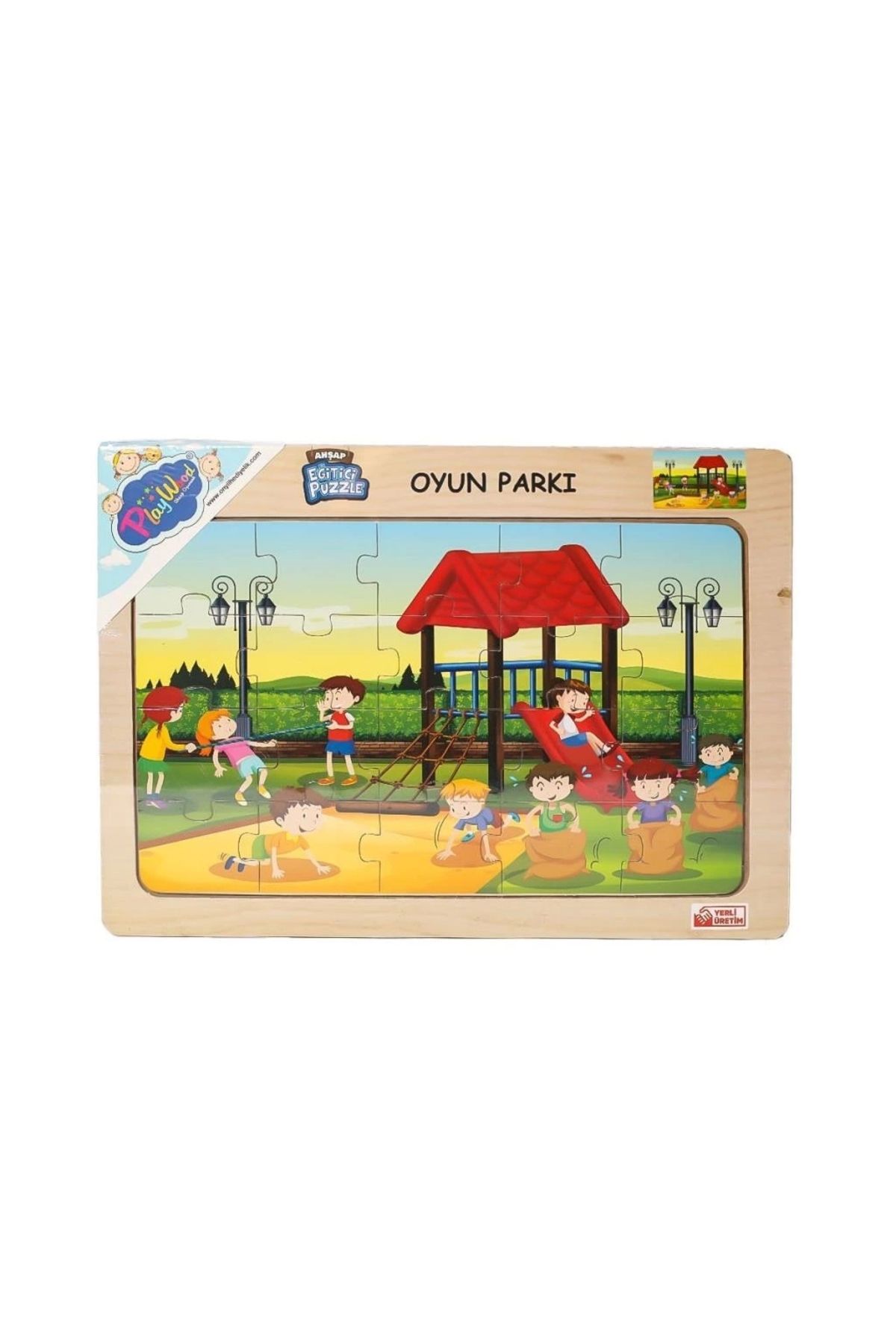 Basic Fun Çocuk ONY-175-176-177-178 AHŞAP EĞİTİCİ PUZZLE OYUN PARKI