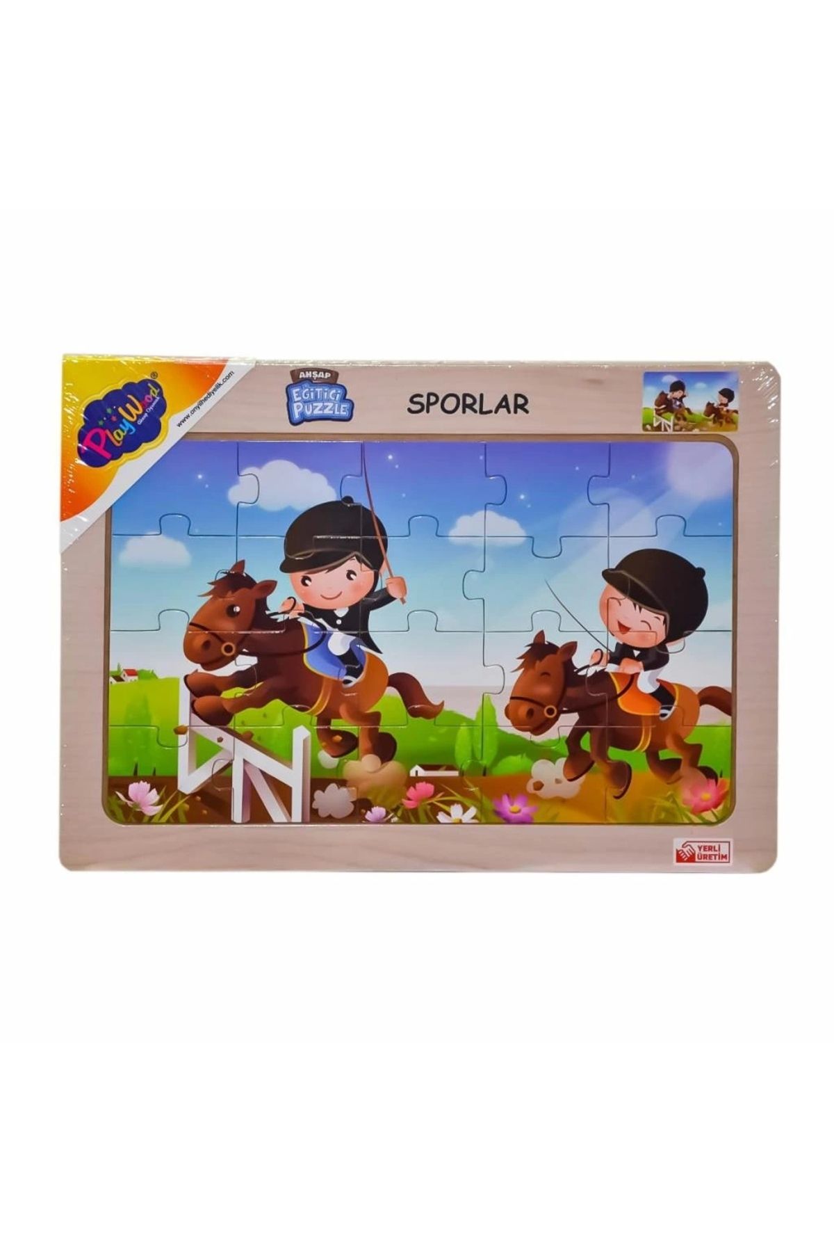 Basic Fun Çocuk ONY-85-86-87-88 Ahşap Eğitici Puzzle Sporlar -Onyıl