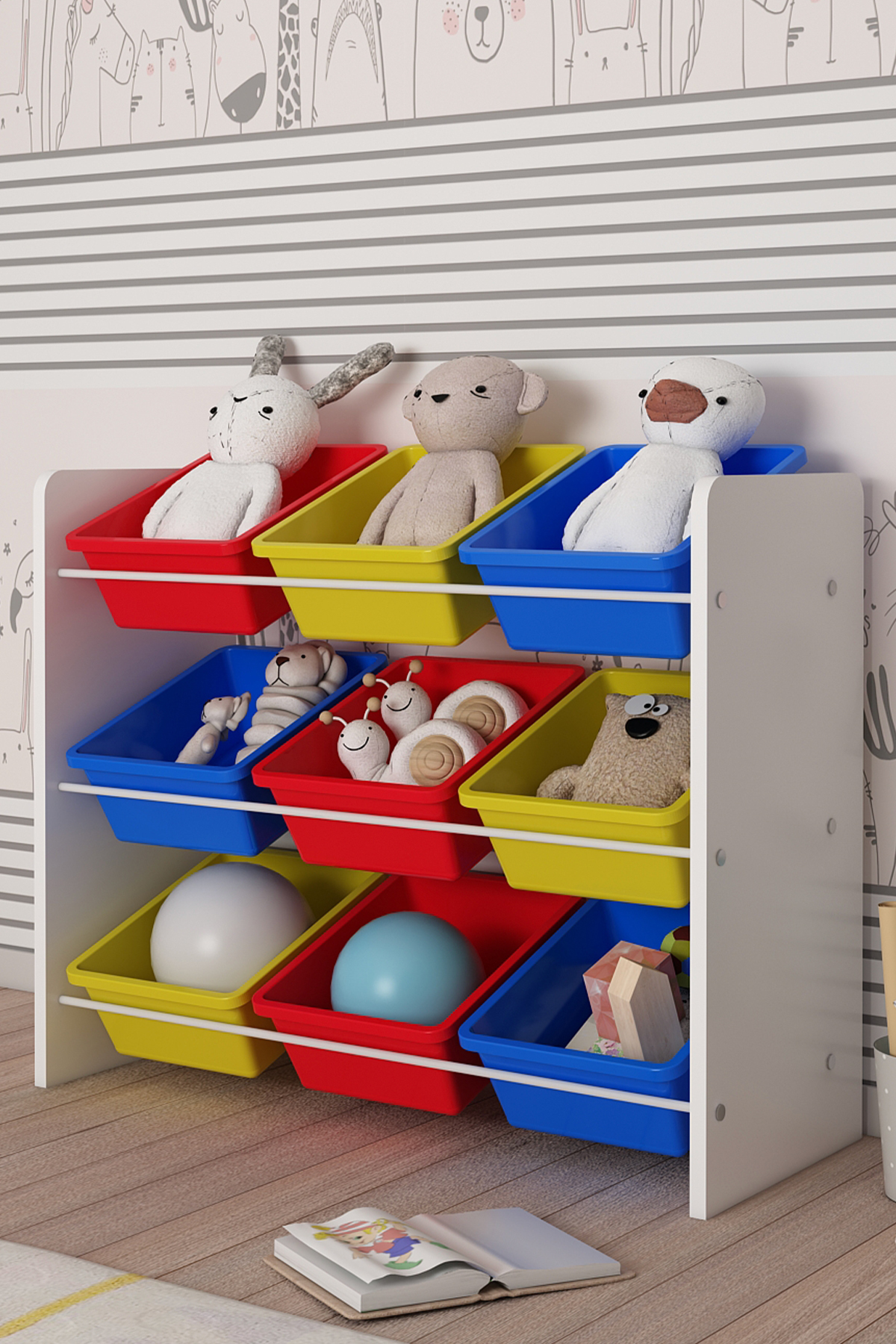 Flinder 9 Sepetli Çok Amaçlı Oyuncak Dolabı Montessori Dolap fotoğrafı 2 (önizleme)