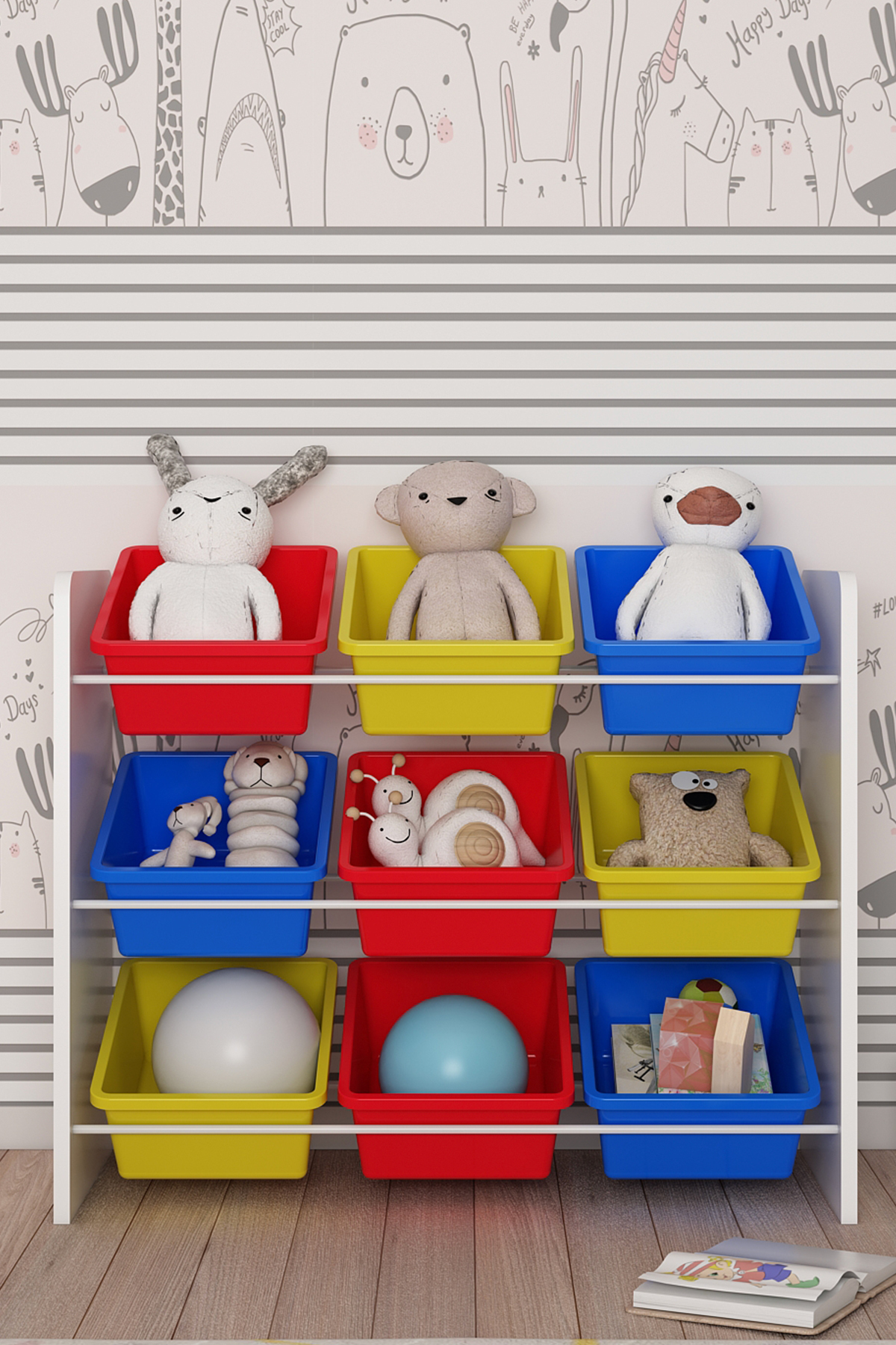 Flinder 9 Sepetli Çok Amaçlı Oyuncak Dolabı Montessori Dolap fotoğrafı 4 (önizleme)