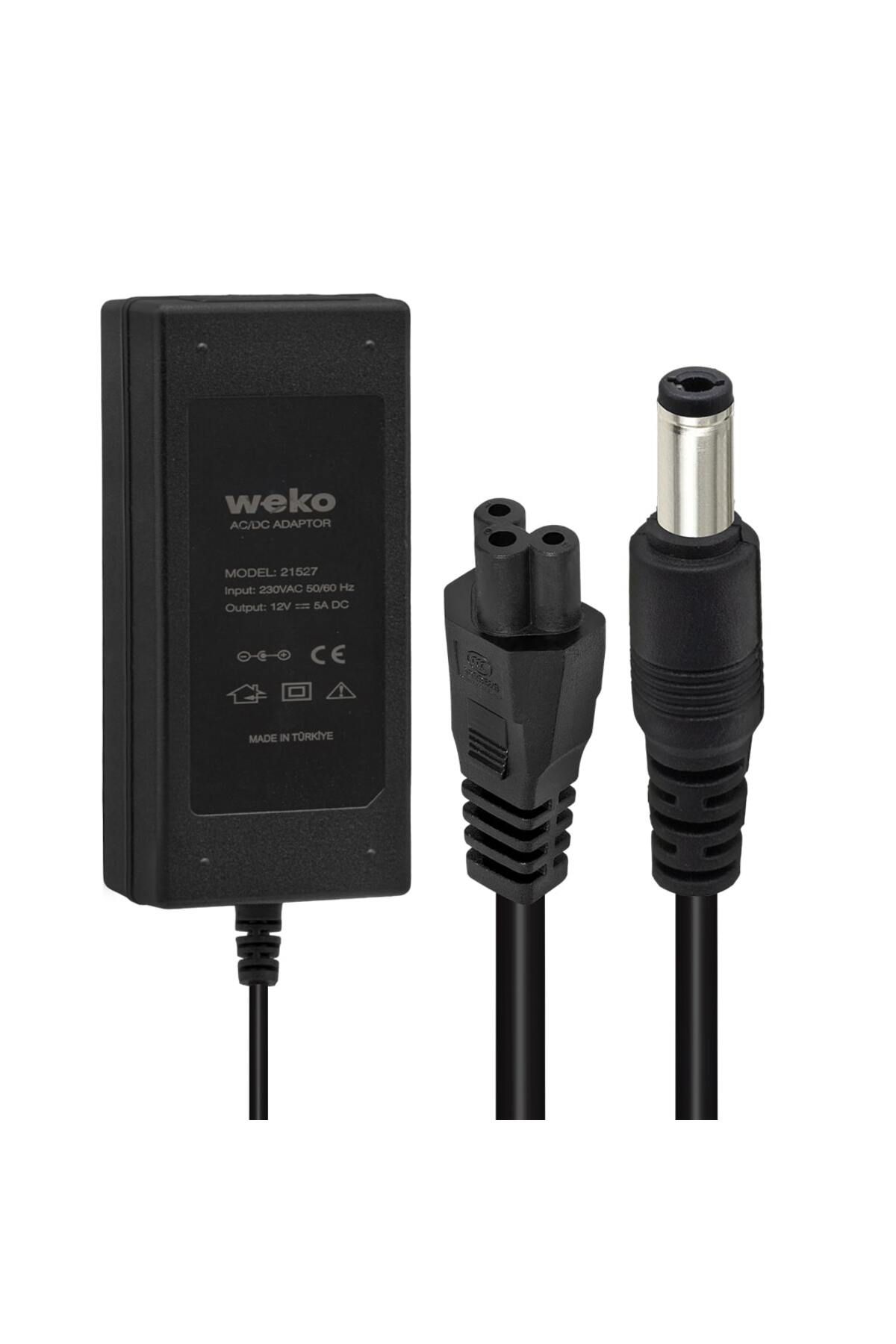 OEM 12 VOLT - 5 AMPER 5.5*2.5 UÇLU YERLİ ÜRETİM PLASTİK KASA MASAÜSTÜ ADAPTÖR (5024)
