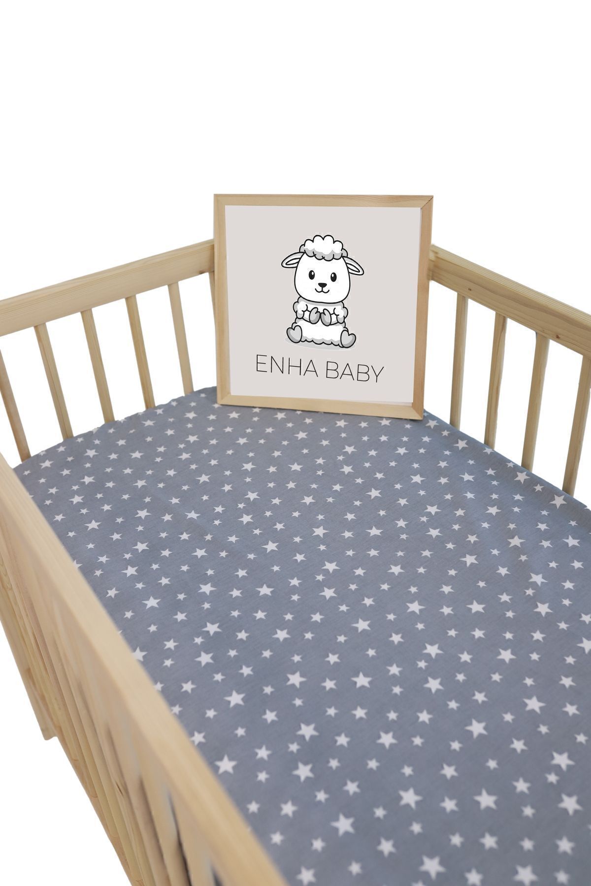 ENHA BABY %100 Pamuk Ranforce Kumaş Lastikli Bebek Çarşafı,beşik Ve Park Yatak Çarşafı(70X110X5)(60X120X10)