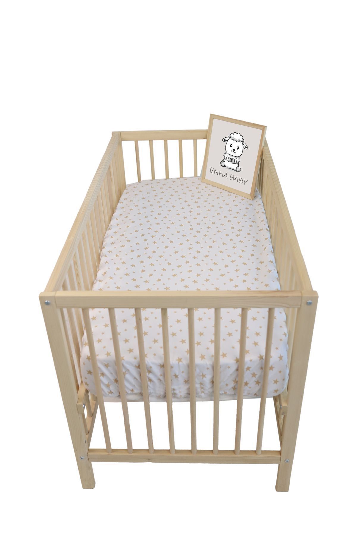 ENHA BABY %100 Pamuk Ranforce Kumaş Lastikli Bebek Çarşafı,beşik Ve Park Yatak Çarşafı(70X110X5)(60X120X10) fotoğrafı 2 (önizleme)