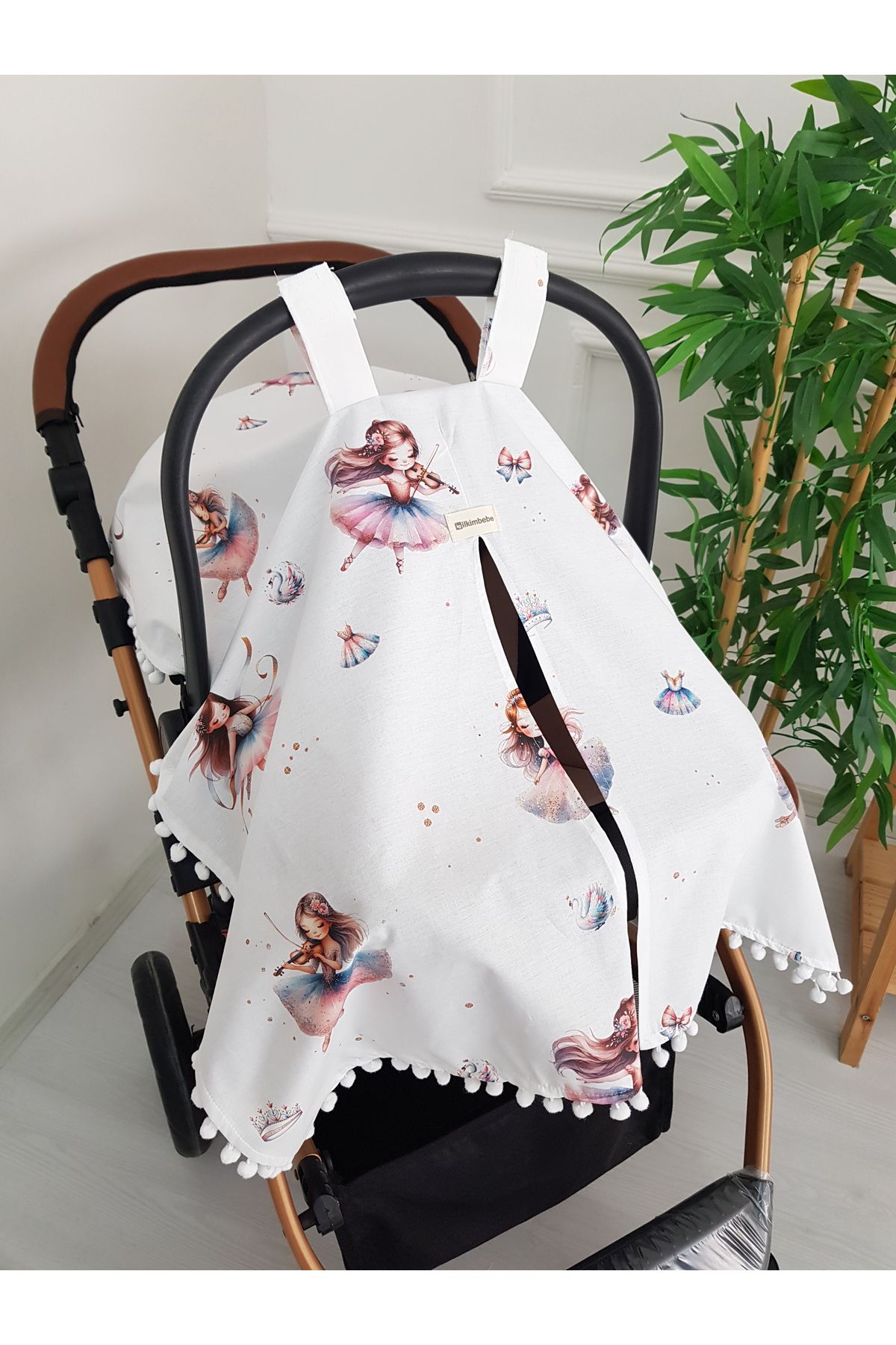 ilkimbebe-Fairy Girl Pompom Stroller Cover 1