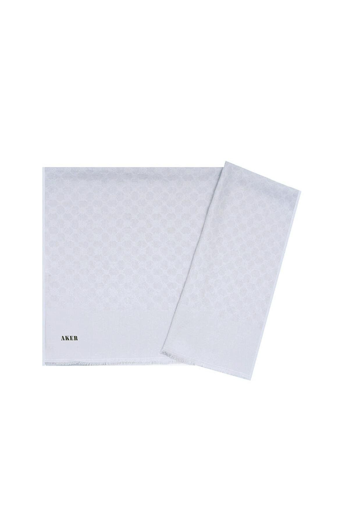 Aker-Elegance Monogram Shawl - Light Silver 973 1