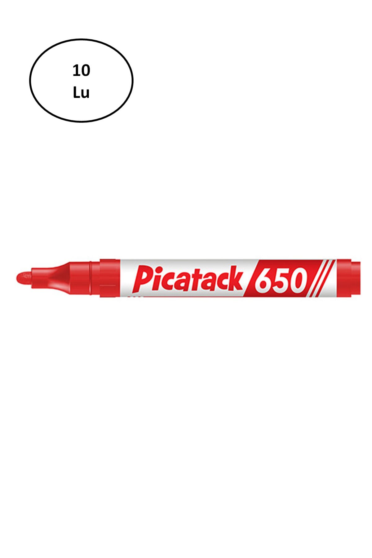 NETWORK ART Picatack 650 Permanent Marker 1,5-3mm Yuv.Uç Kırmızı 10'lu
