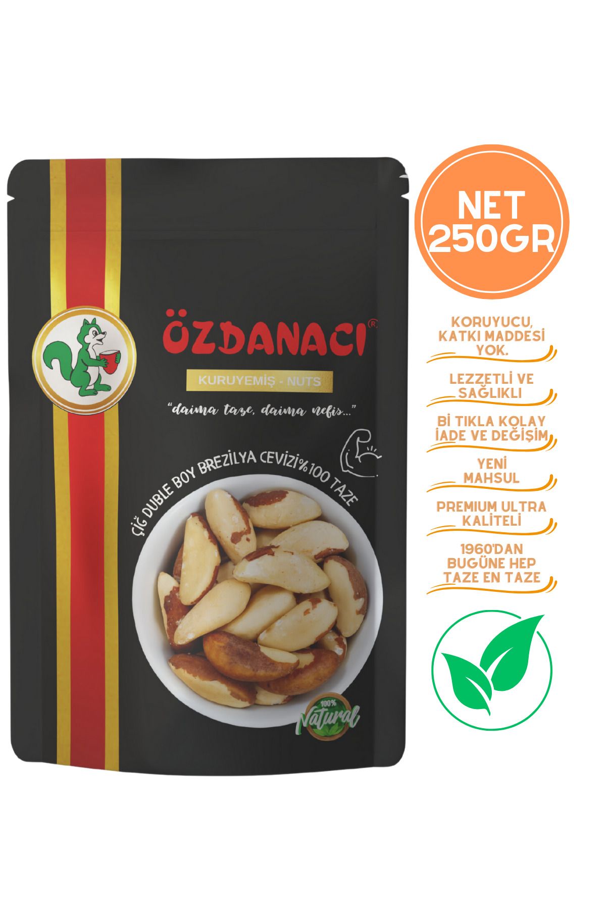 Özdanacı Kuruyemiş Brezilya Cevizi 250GR İri %100 Taze