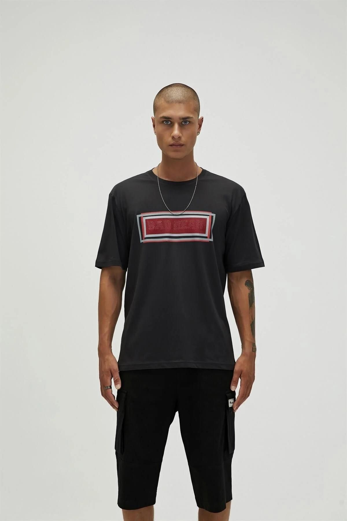 Bad Bear-22.01.07.047 - 0 Collar Short Sleeve Mesh Detailed T-Shirt 2