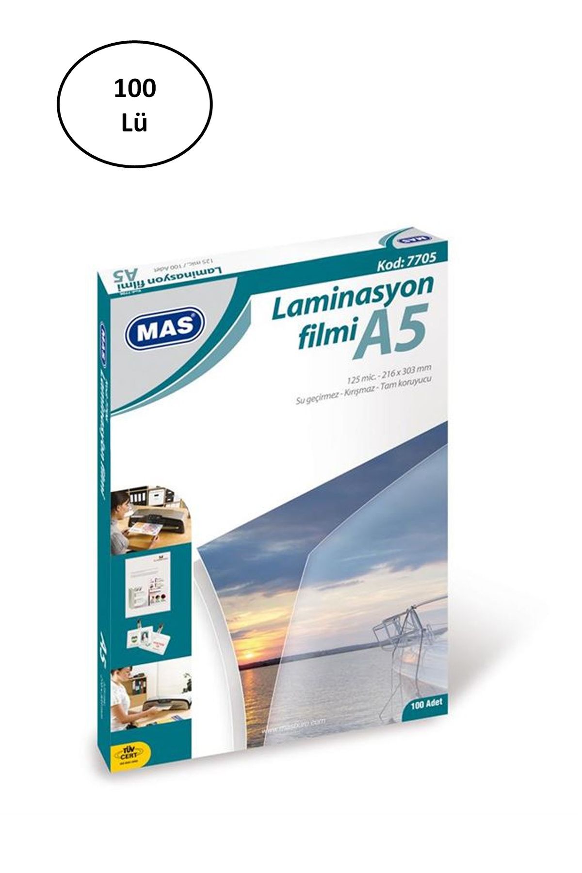 DELİORMAN Mas 7705 A5 125 Micron 100 Adet Laminasyon Filmi