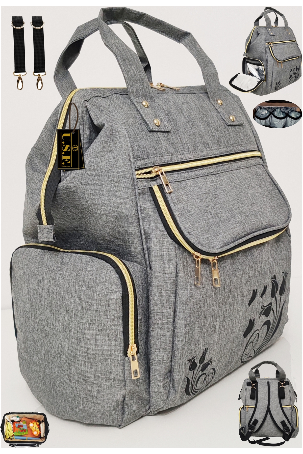 USF Anne Bebek  Bakım Sırt Çantası, Hastane Çıkışı Omuz çantası, Bebek Taşıma Çift Yönlü kanguru fotoğrafı 5 (önizleme)