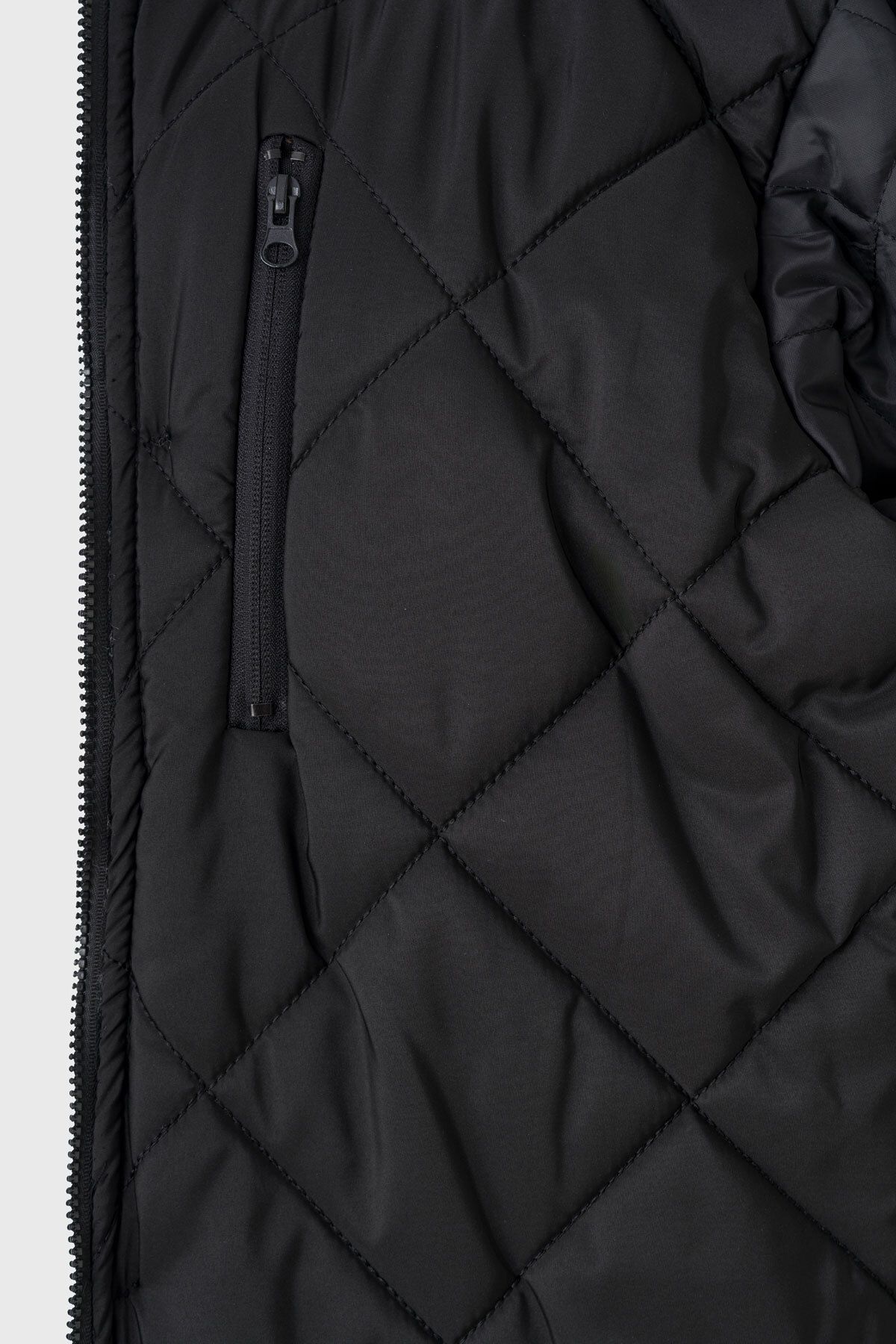 STONCS-Pánská černá parka Gabardin s kapucí 5