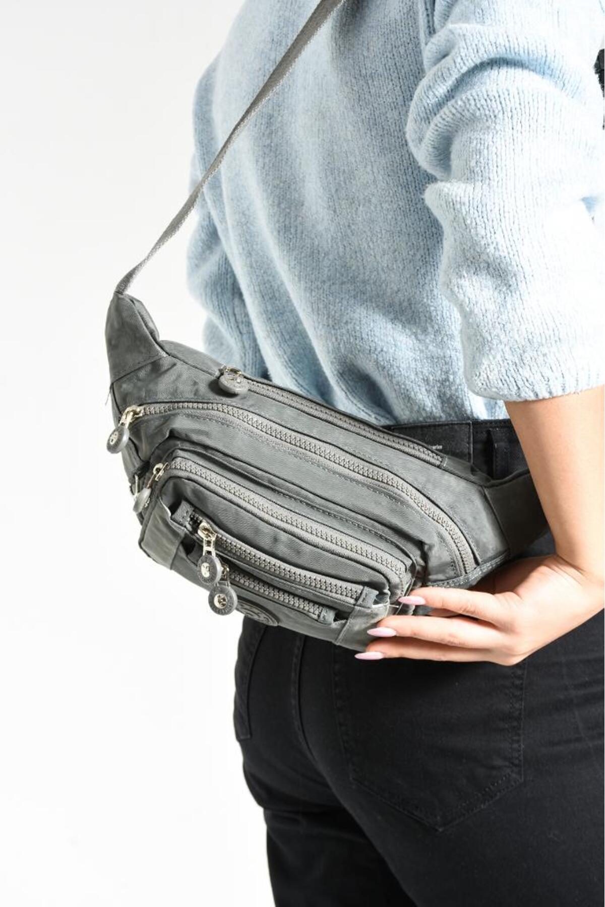 Baginn Unisex Bel Çantası Free Bag Klinkır Kumaş Hafif Yağmur Geçirmez Kumaş Çok Cepli görsel 3