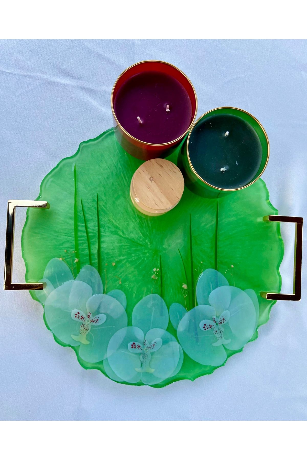 Heyplus-Custom Design, Wave Edge Round Epoxy Presentation Tray 4