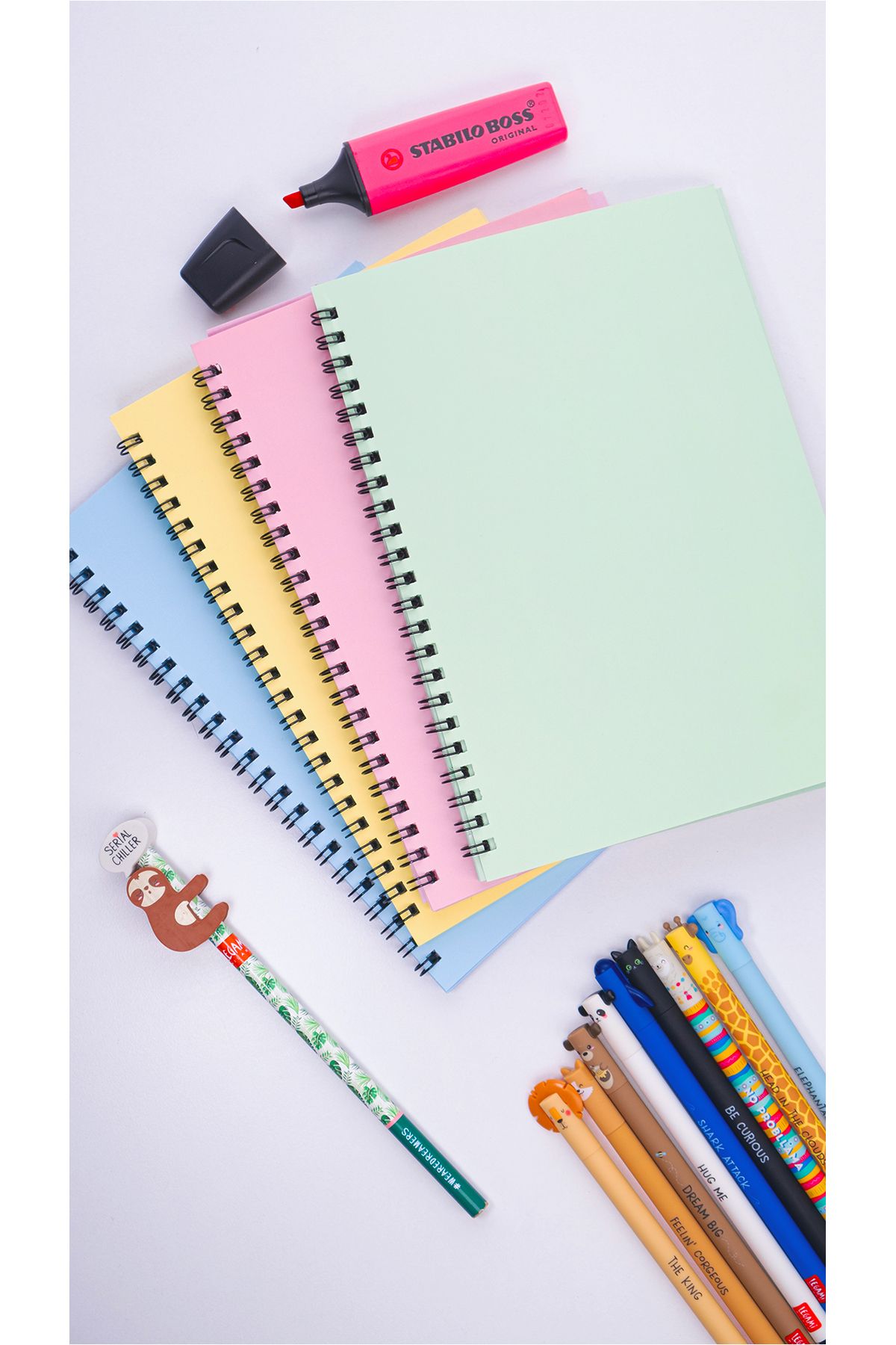 Dream Notes-A5 Spiral School Notebook 50 Sheets 100 Pages Set of 4 - Unlined Notebook - Colorful Notebook 4