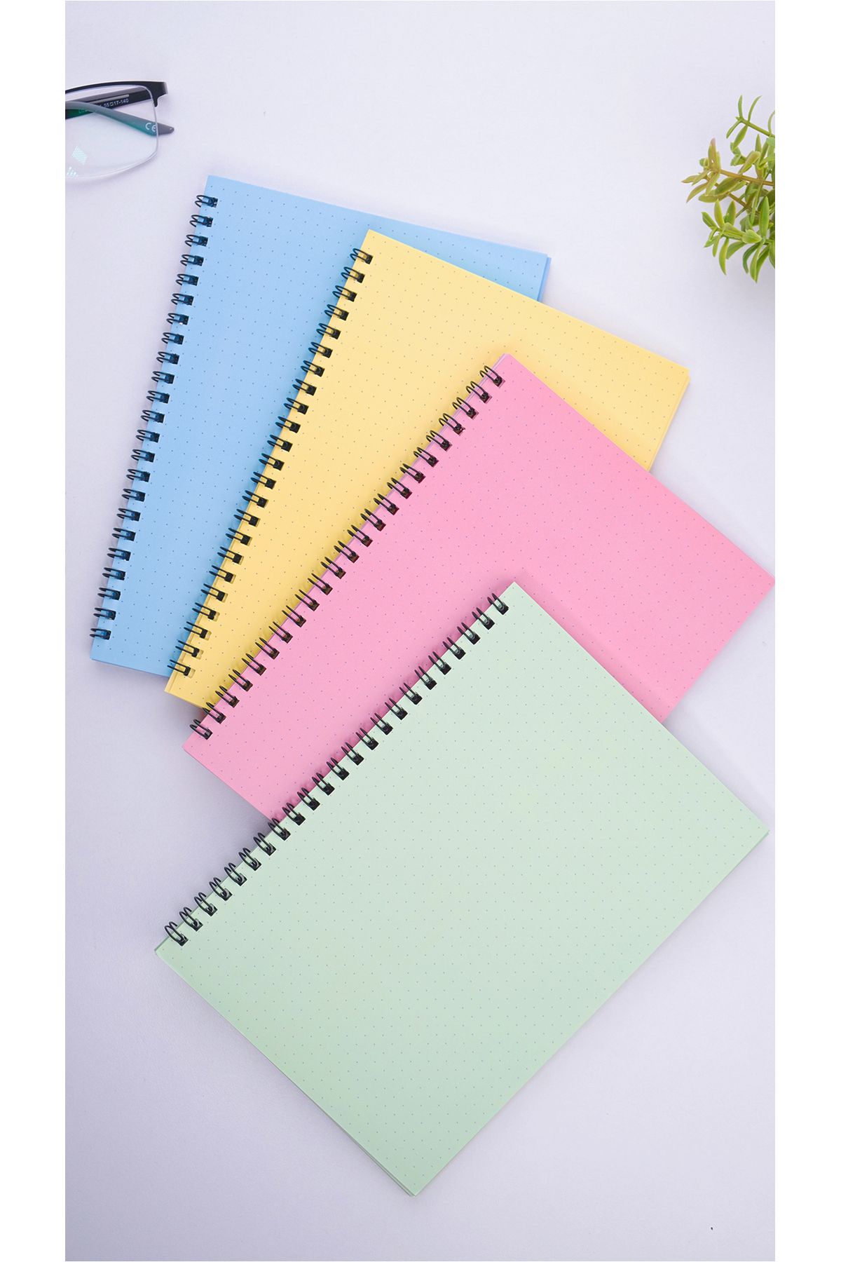 Dream Notes-A5 Spiral Bullet Journal - 50 Sheets, 100 Sheets, Set of 4 - Colored Notebook 3