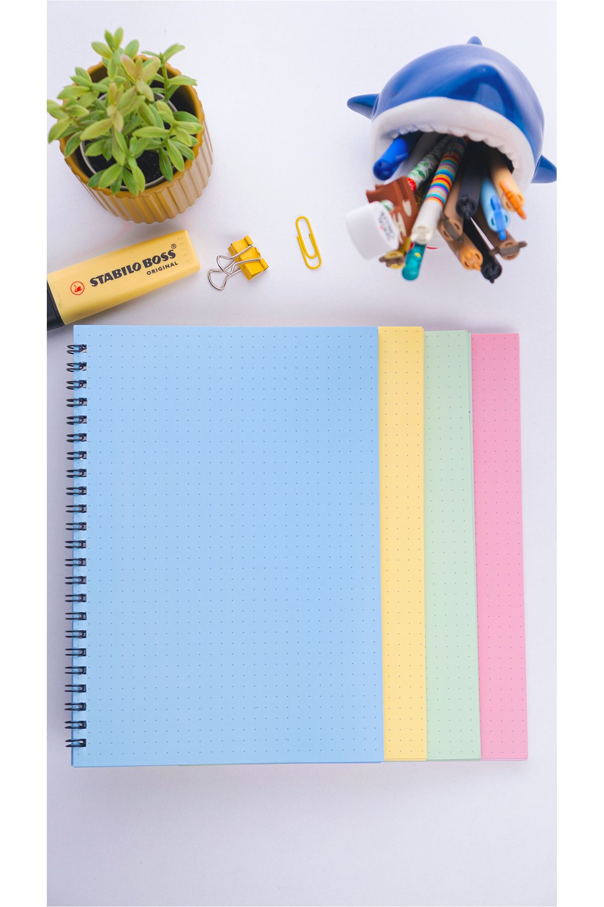 Dream Notes-A5 Spiral Bullet Journal - 50 Sheets, 100 Sheets, Set of 4 - Colored Notebook 6