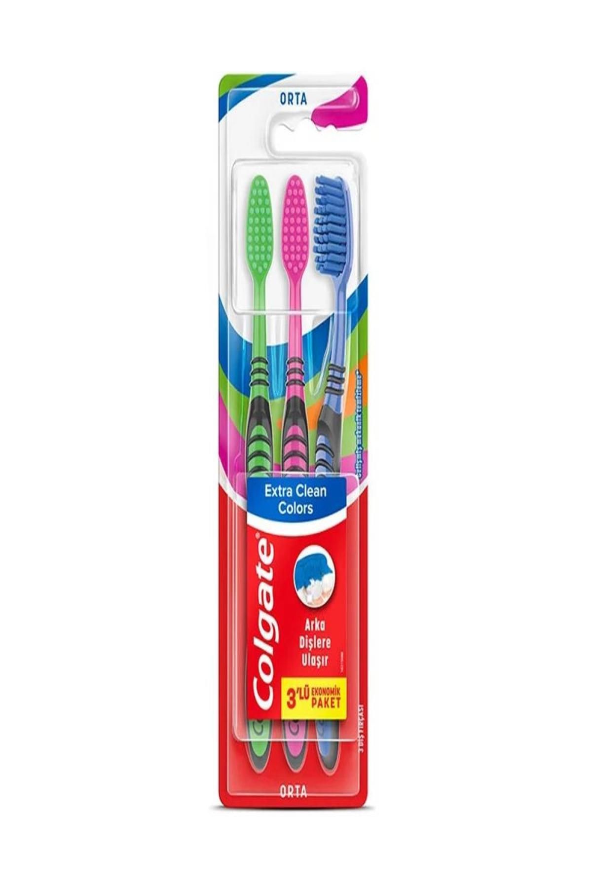 MMB Boutique Colgate Extra Clean Colors 3 Lü Diş Fırçası