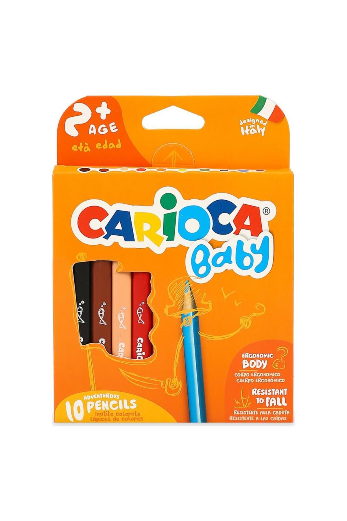 NessiWorld Carioca Jumbo Bebek Üçgen Kuru Boya Kalemi 10'Lu +2 Yaş