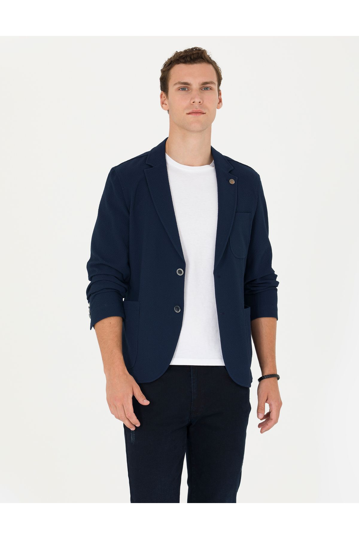 ژاکت بلیزر فوق باریک آبی ناوی 50269735-VR033 Pierre Cardin