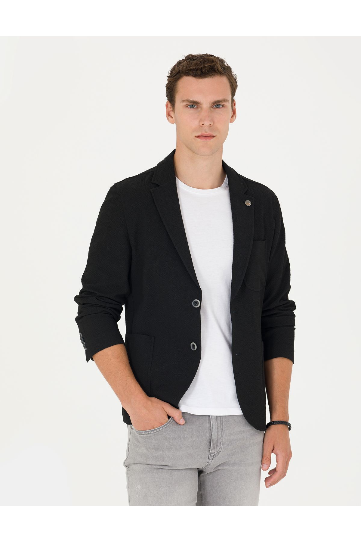 ژاکت بلیزر اکسترا اسلیم فیت مشکی 50269735-VR046 Pierre Cardin