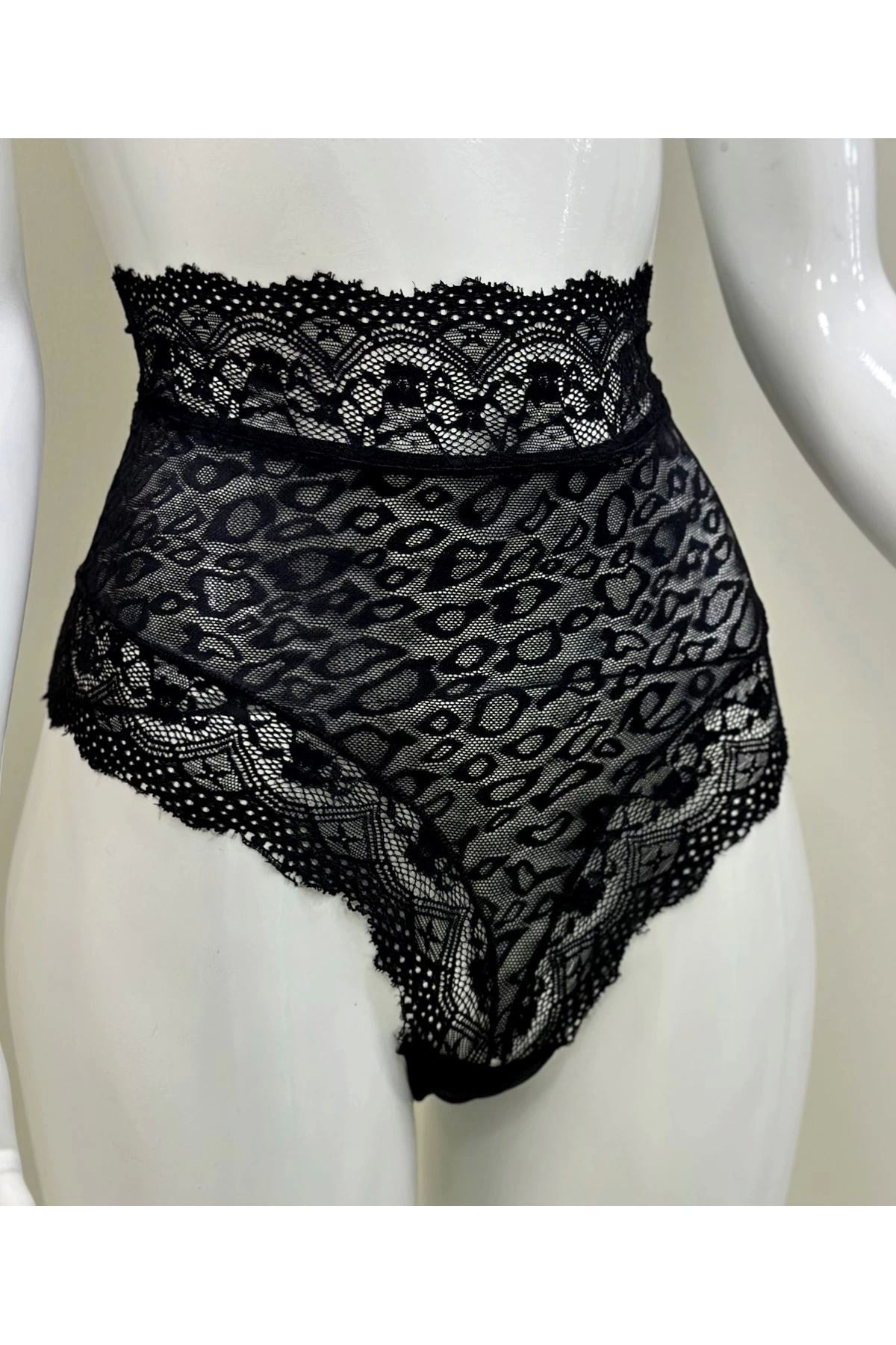 roztomily-Black Lace High Waist Panties Venus-K1013 2