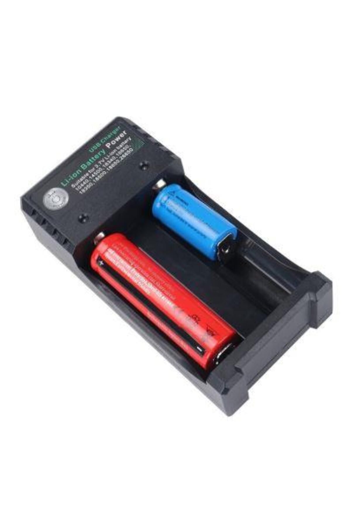 Hasyılmaz 2 Yuvalı 3.7v Li-ion Pil Şarj Aleti - 18650,26650,10440,14500,16340,16650,18350,18500 Pil Şarj Aleti