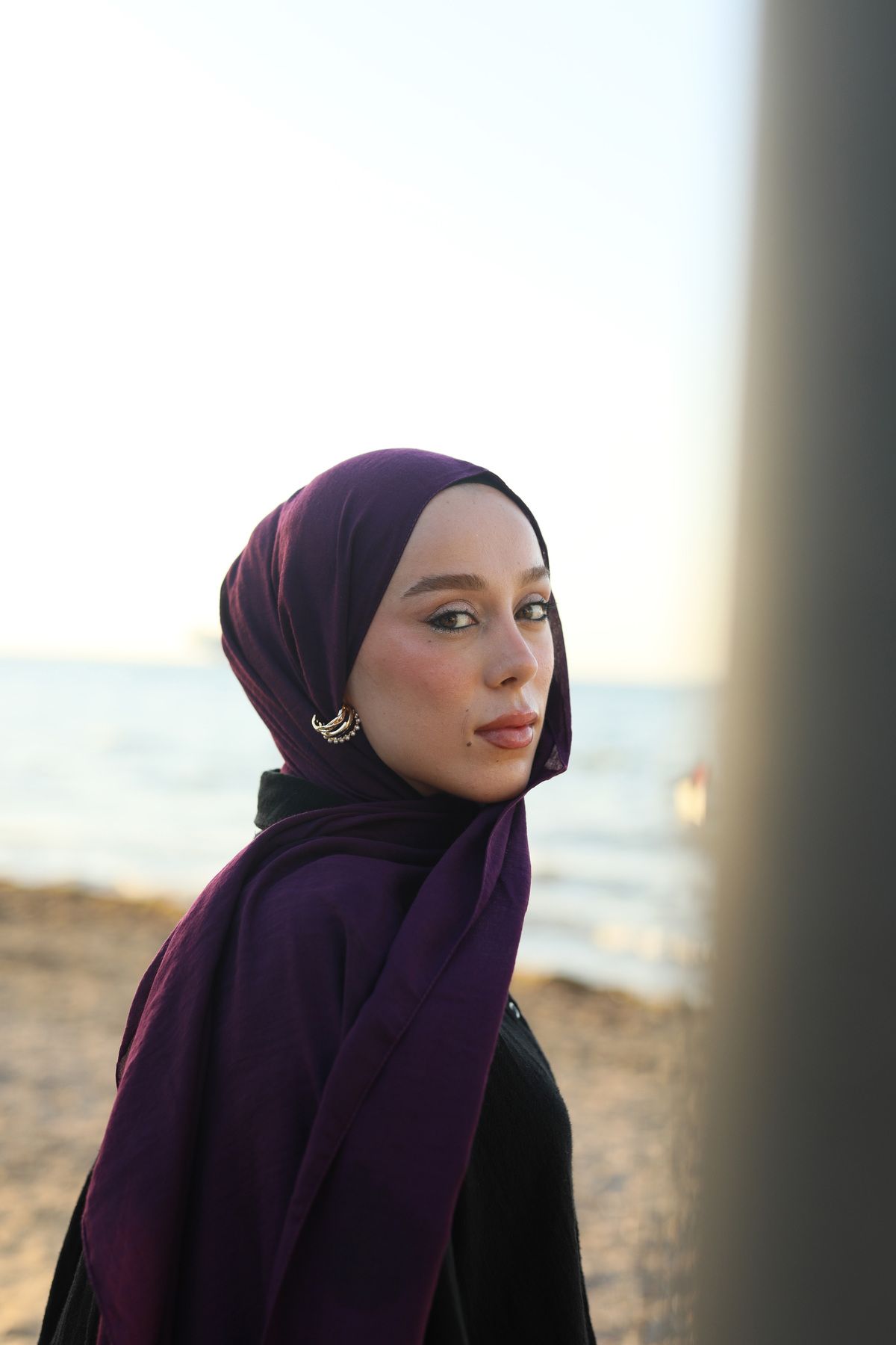 Modakaşmir-Plum Neo Cotton Shawl 3