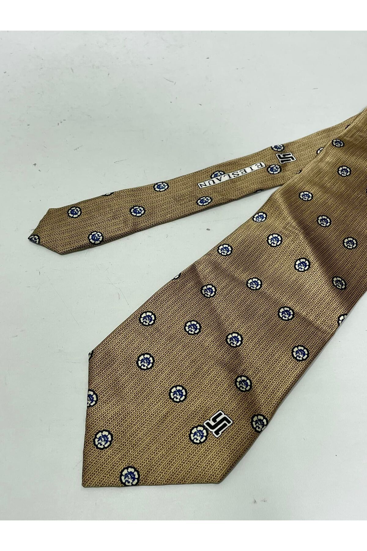 Hasyılmaz-Patterned Brown Silk Tie - Handmade K10 3