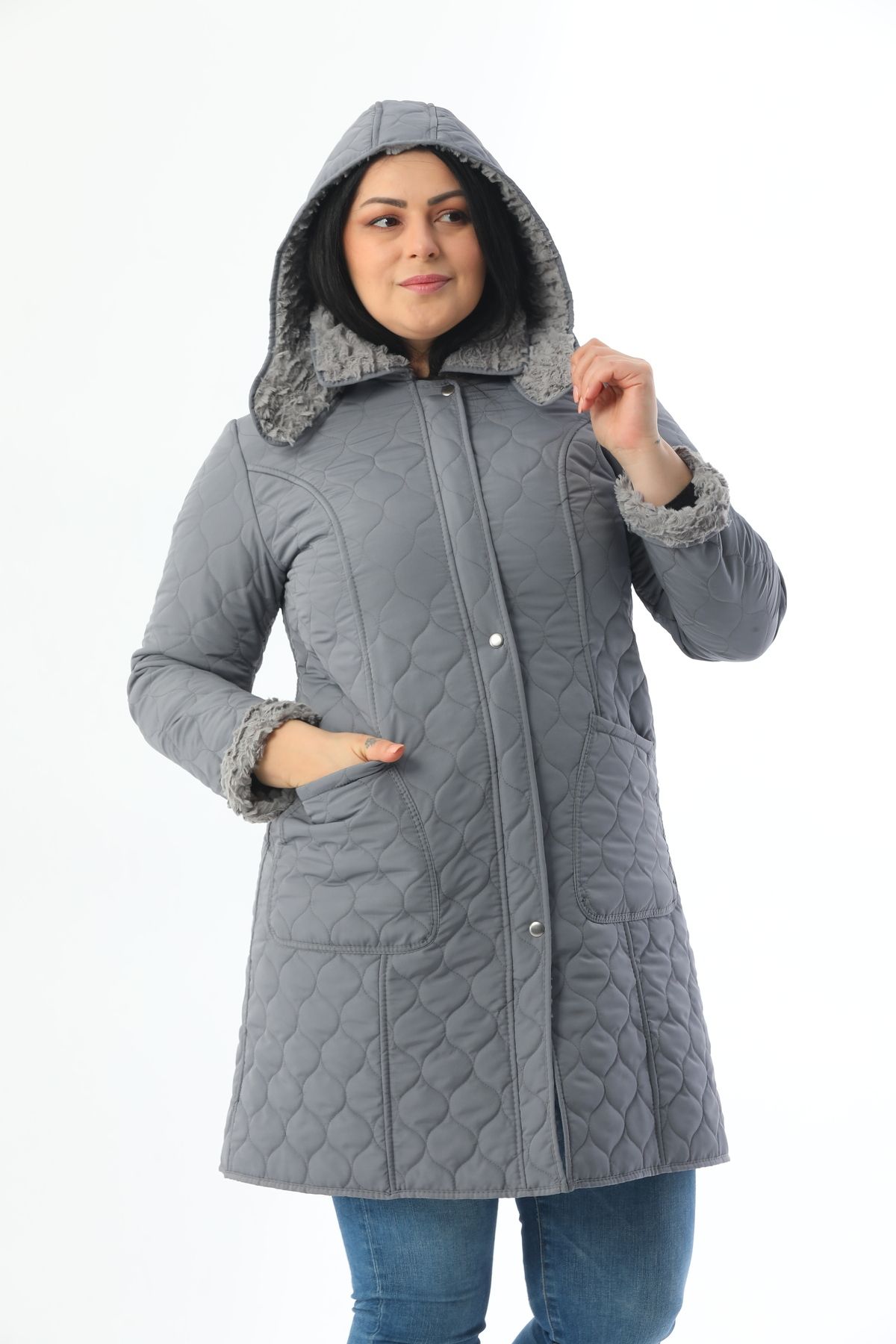 TUTveAL Collection-Large Size Imported Soft Fur Coat - Rabbit Hair, Water Repellent, Quilted 1