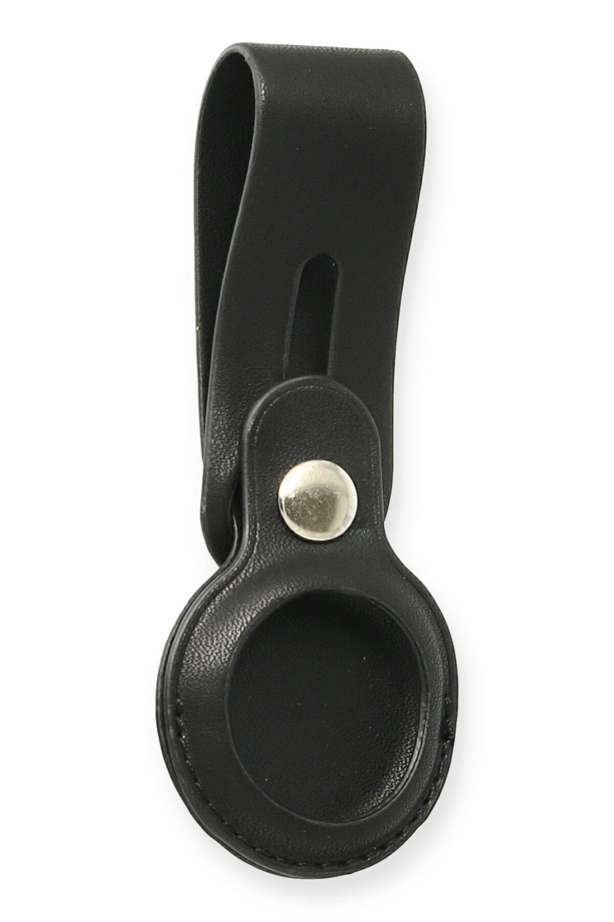 NewFace-Leather Case with Airtag Strap - Black Bstmy 1