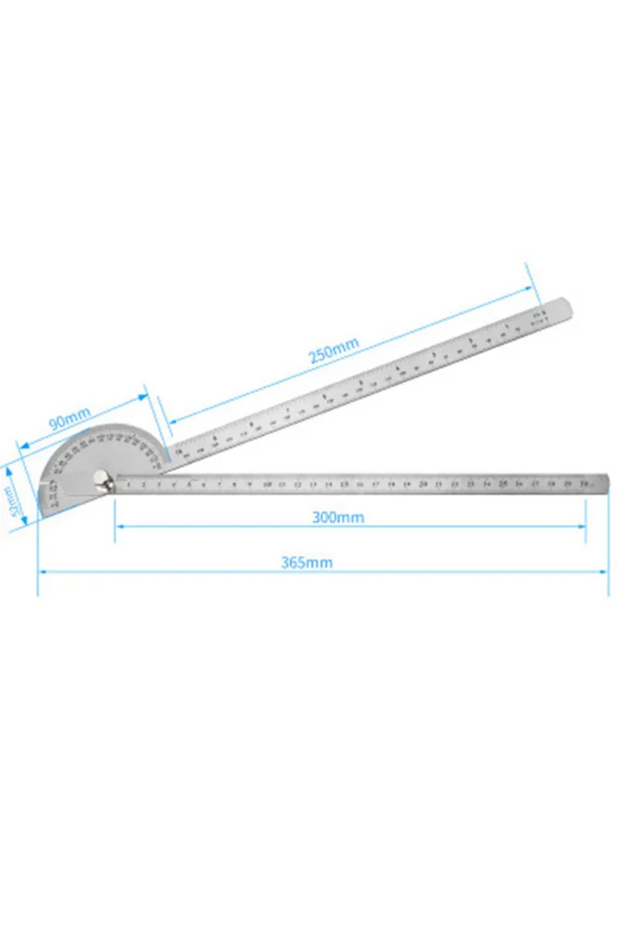 BGA-180 Degree 300mm 2 Spoke Angle Protractor Goniometer Stainless Steel Protractor Rotating Angle Ruler 4