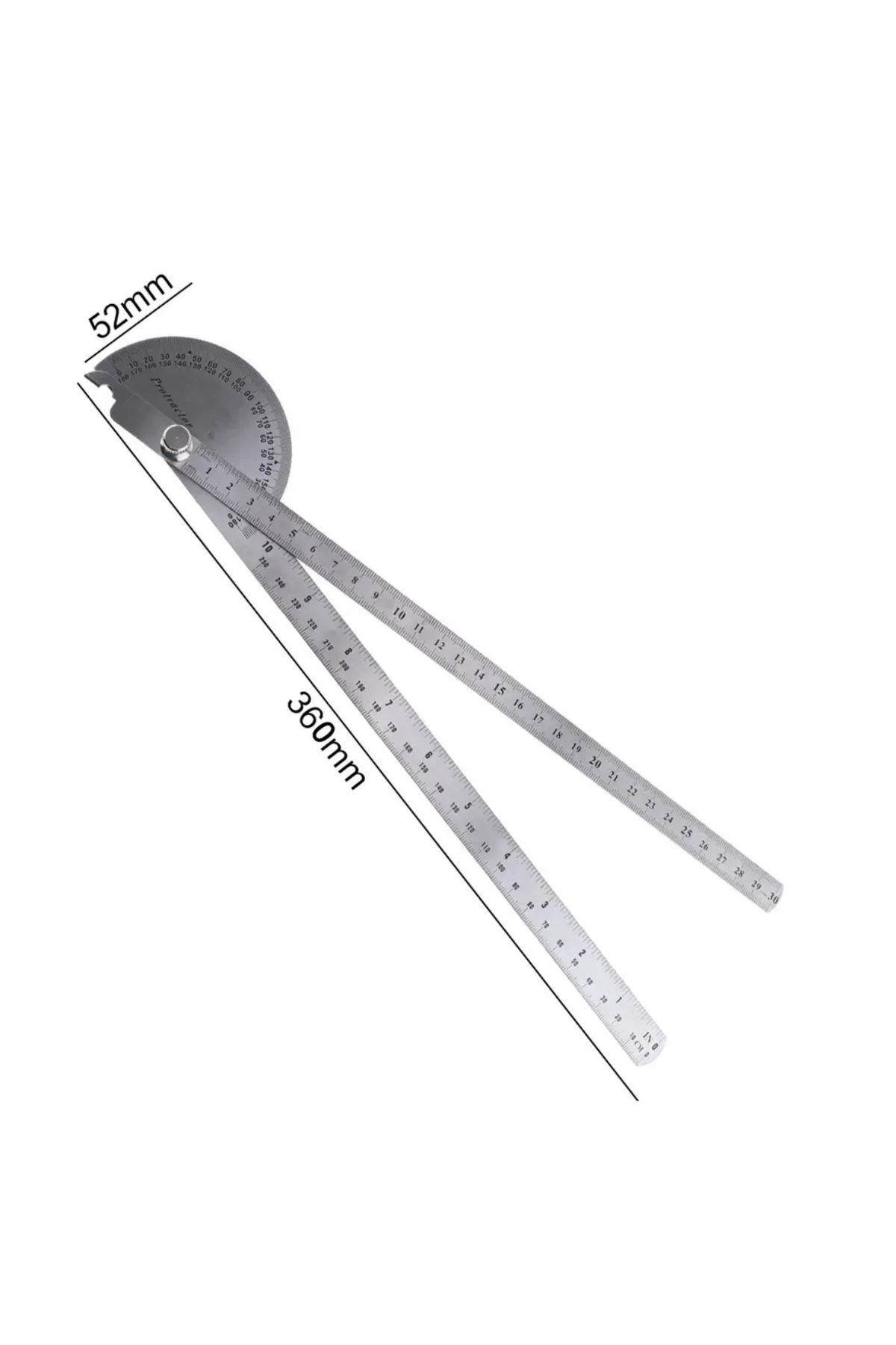 BGA-180 Degree 300mm 2 Spoke Angle Protractor Goniometer Stainless Steel Protractor Rotating Angle Ruler 6