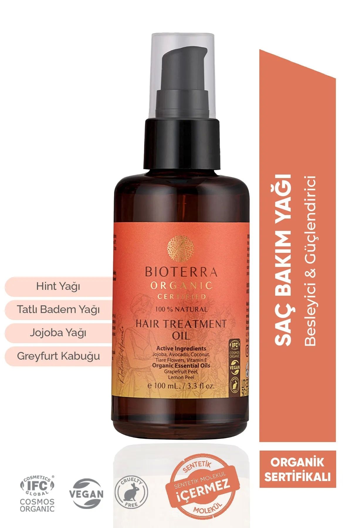 Bioterm-Bioterra Organic Hair Care Oil - 100 ml Hair Treatment Oil 1