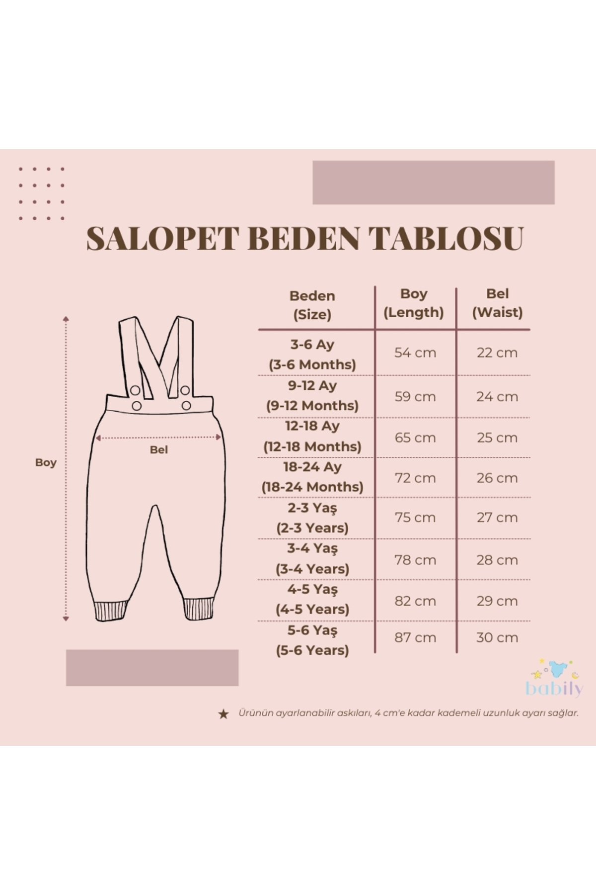 Babily Triko Bebek Salopet - Esnek Unisex Önden Askılı fotoğrafı 4 (önizleme)
