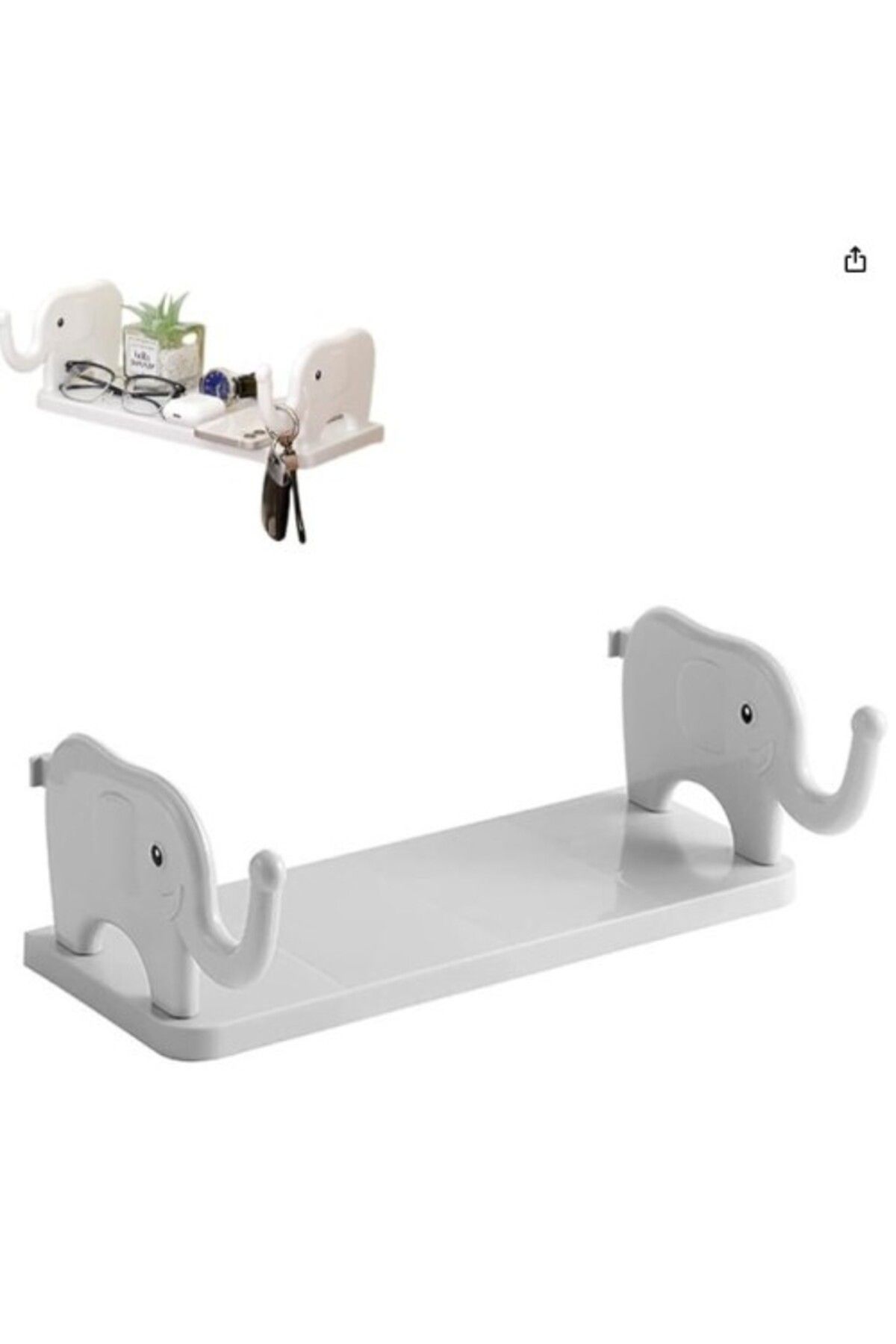 EYBA STİCKER-Multi-Purpose Adhesive Elephant Patterned Shelf 4