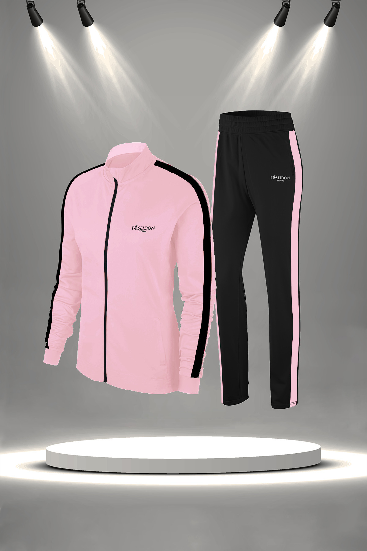 پوزایدون استورم ست لباس ورزشی زنانه مخصوص پیاده روی و تناسب اندام از جنس کتان سوپرا شانه شده (سایز تا 3XL)