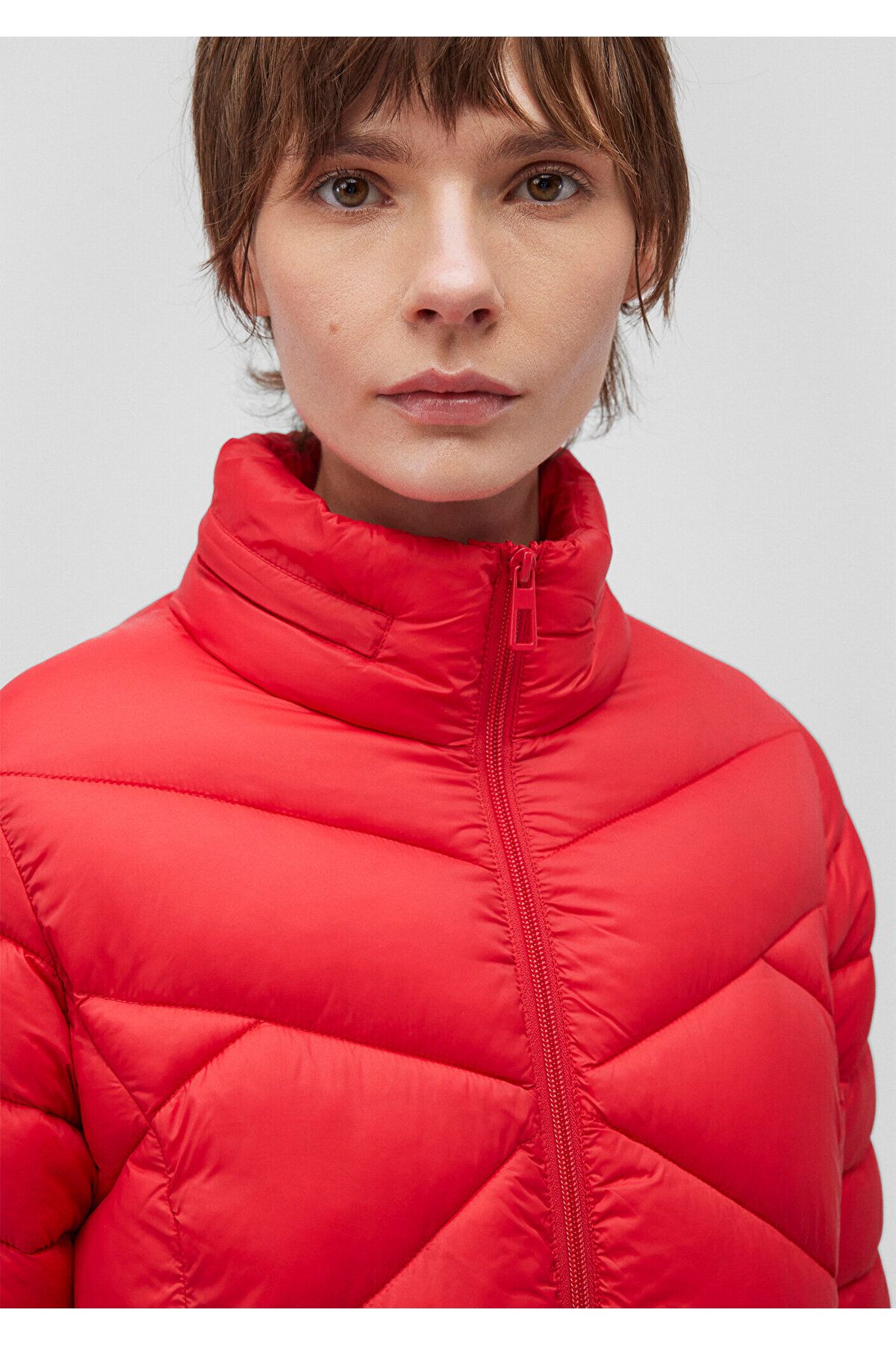 Mavi-Stand Collar Red Puffer Coat 110698-70468 7