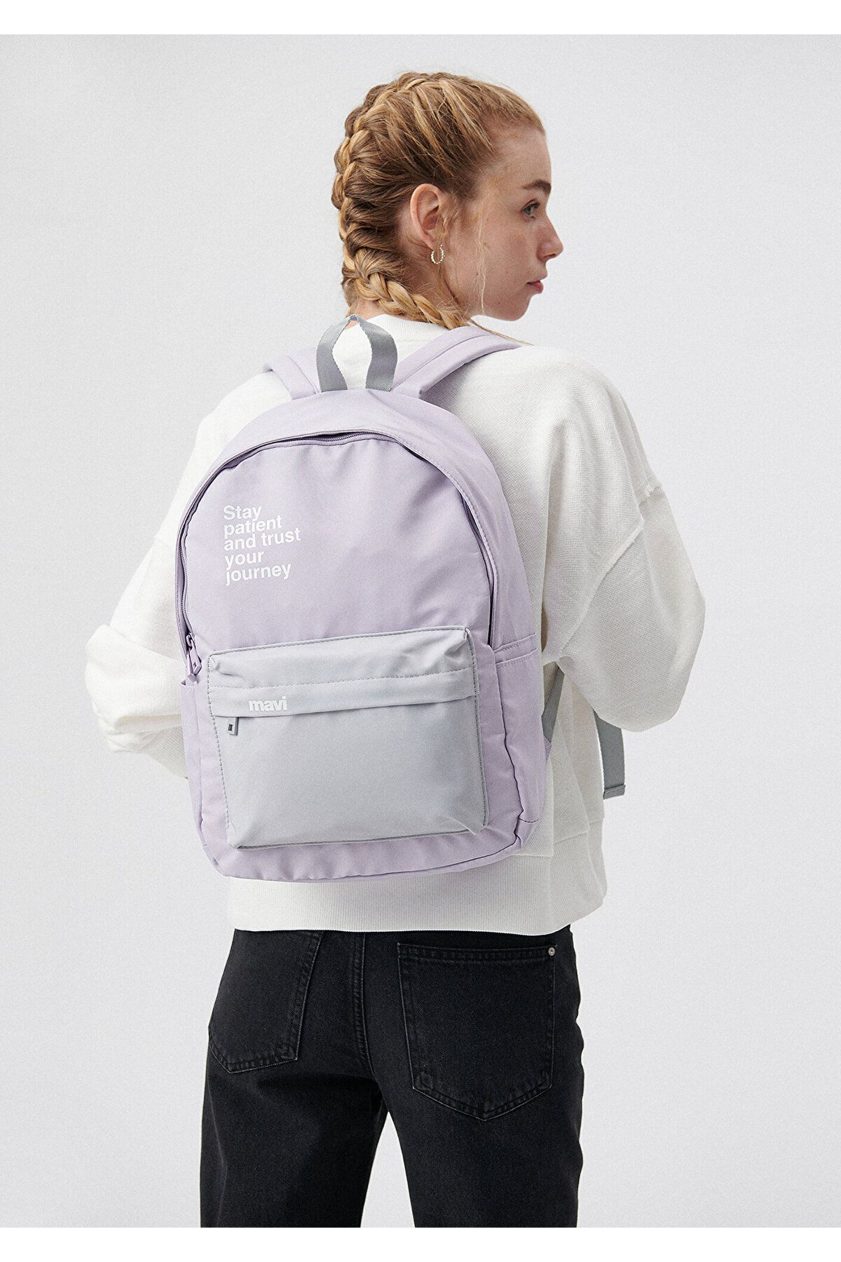 Mavi-Lilac Printed Backpack - 1910527 -82955 1