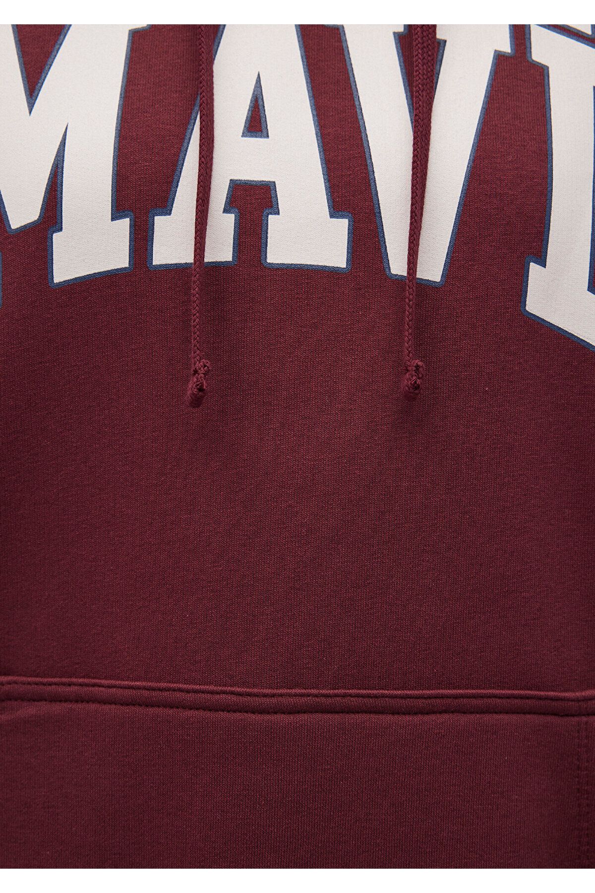 Mavi-Logo Printed Hooded Claret Red Sweatshirt1600361-85493 6