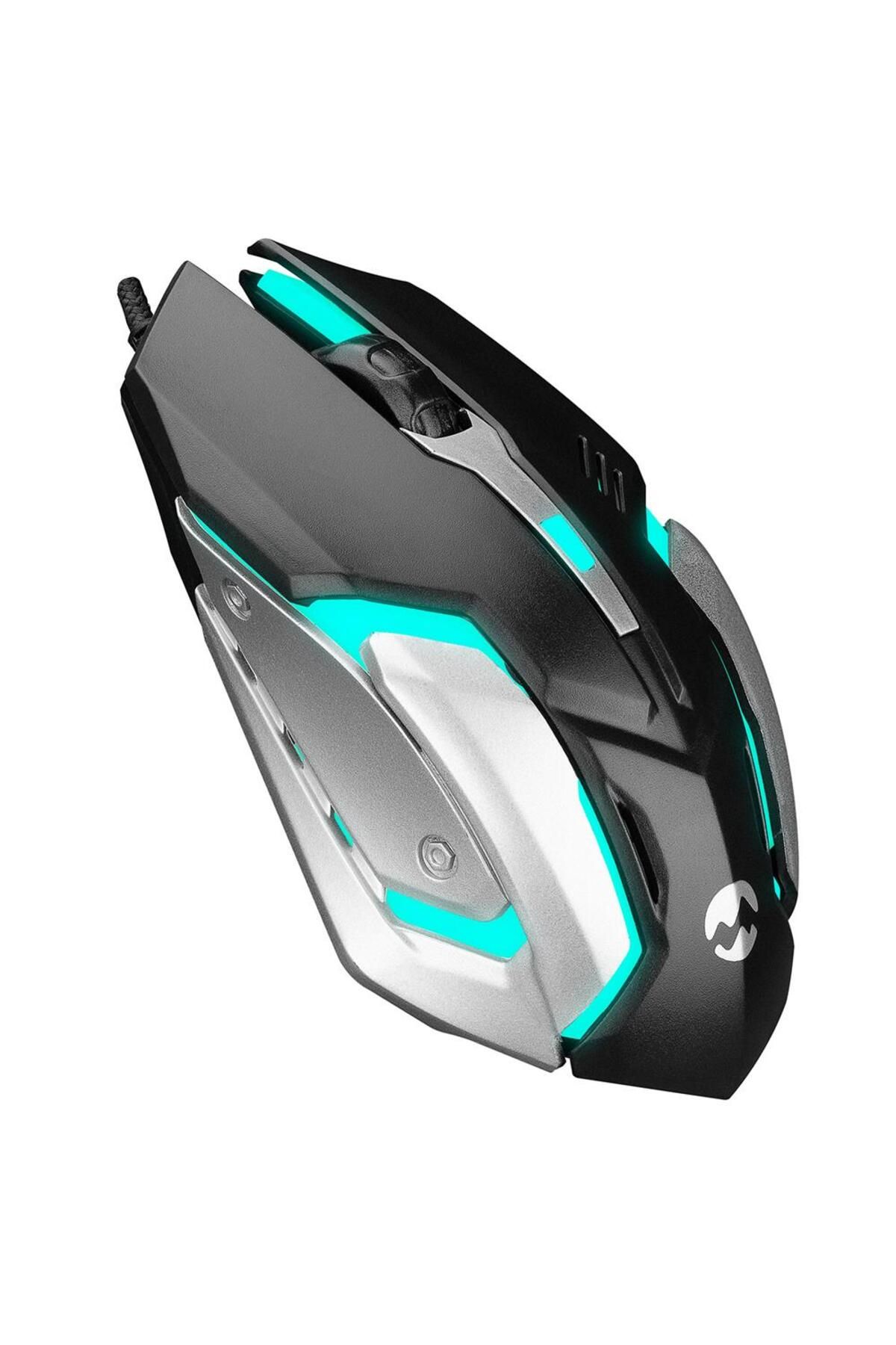 Vobotek Teknoloji SM-G72 Usb Siyah-Gümüş Işıklandırmalı Oyuncu Mouse