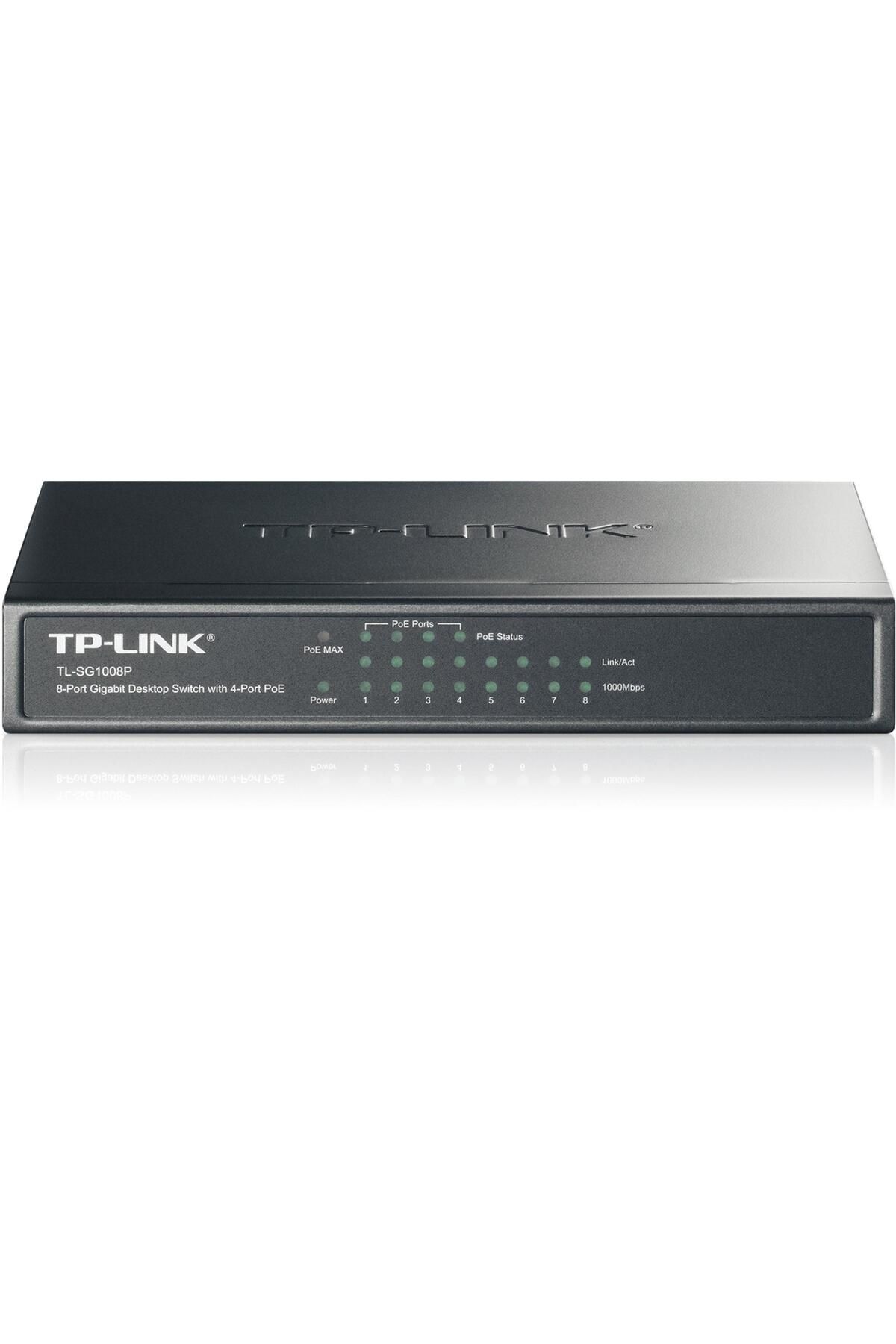 Vobotek Teknoloji -Link TL-SG1008P 8 Port 4 Port Poe+ 10-100-1000 Mbps Switch Çelik Kasa