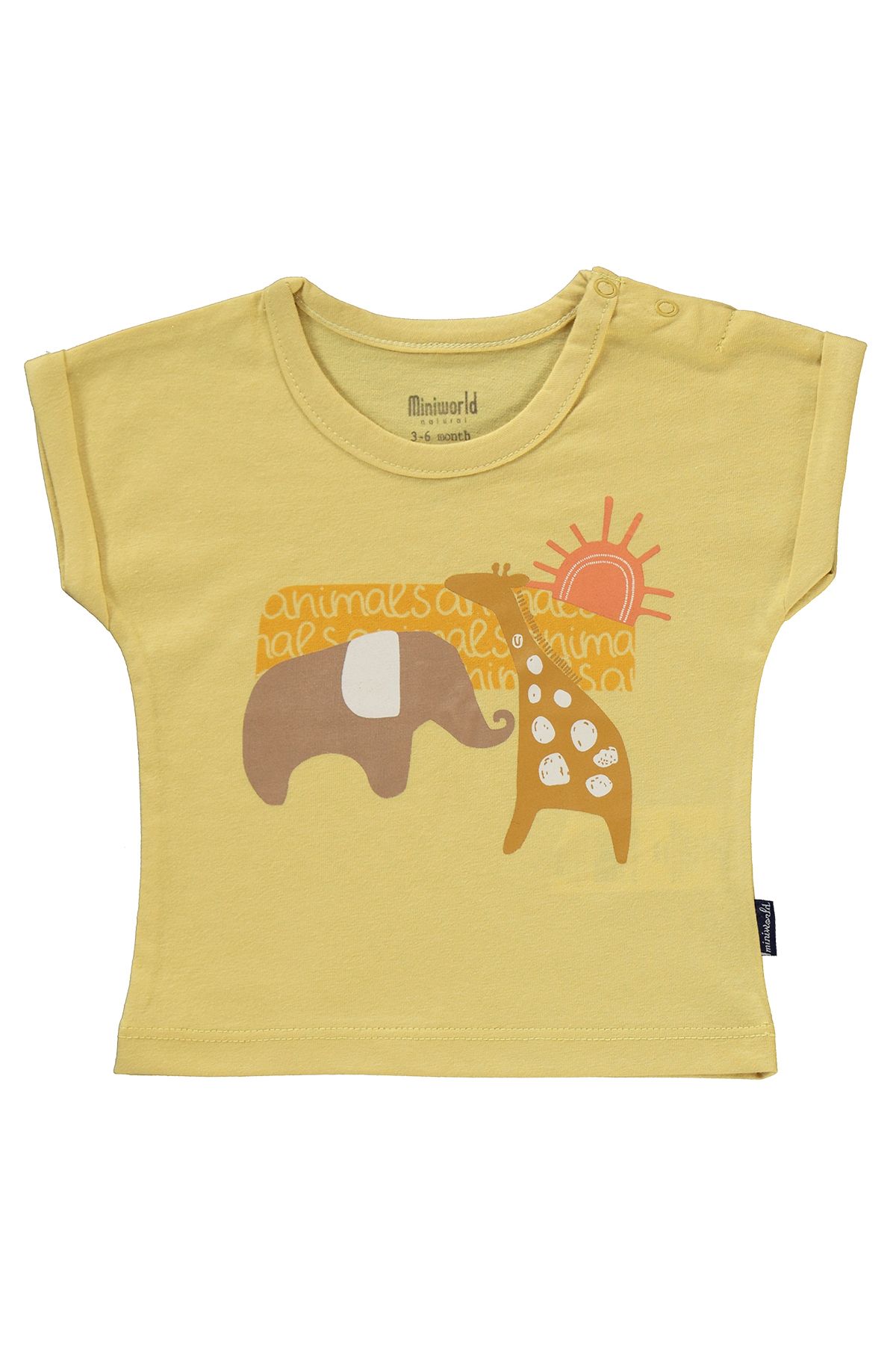 Miniworld-3-12 Months Baby Boy Soft Mustard T-Shirt Set of 2 3