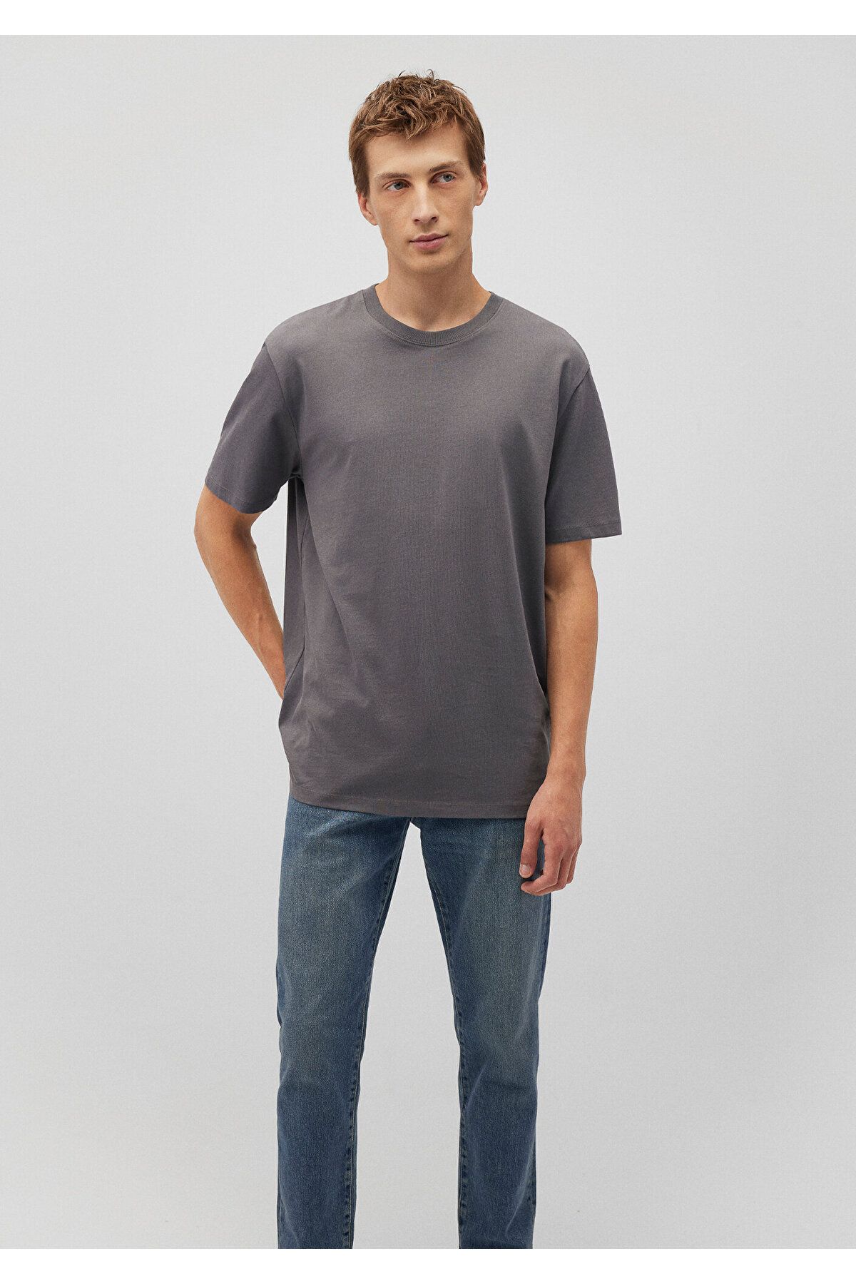 Mavi-Gray Basic T-Shirt Loose Fit / Loose Comfortable Fit 066249 -86569 1