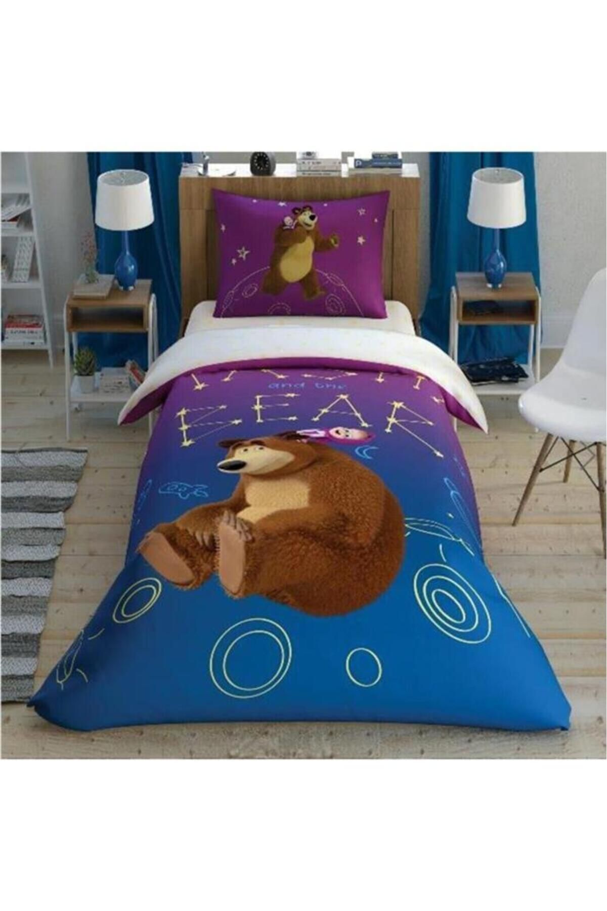 OEM Nevresim Takımı Masha And The Bear Galaxy Glow