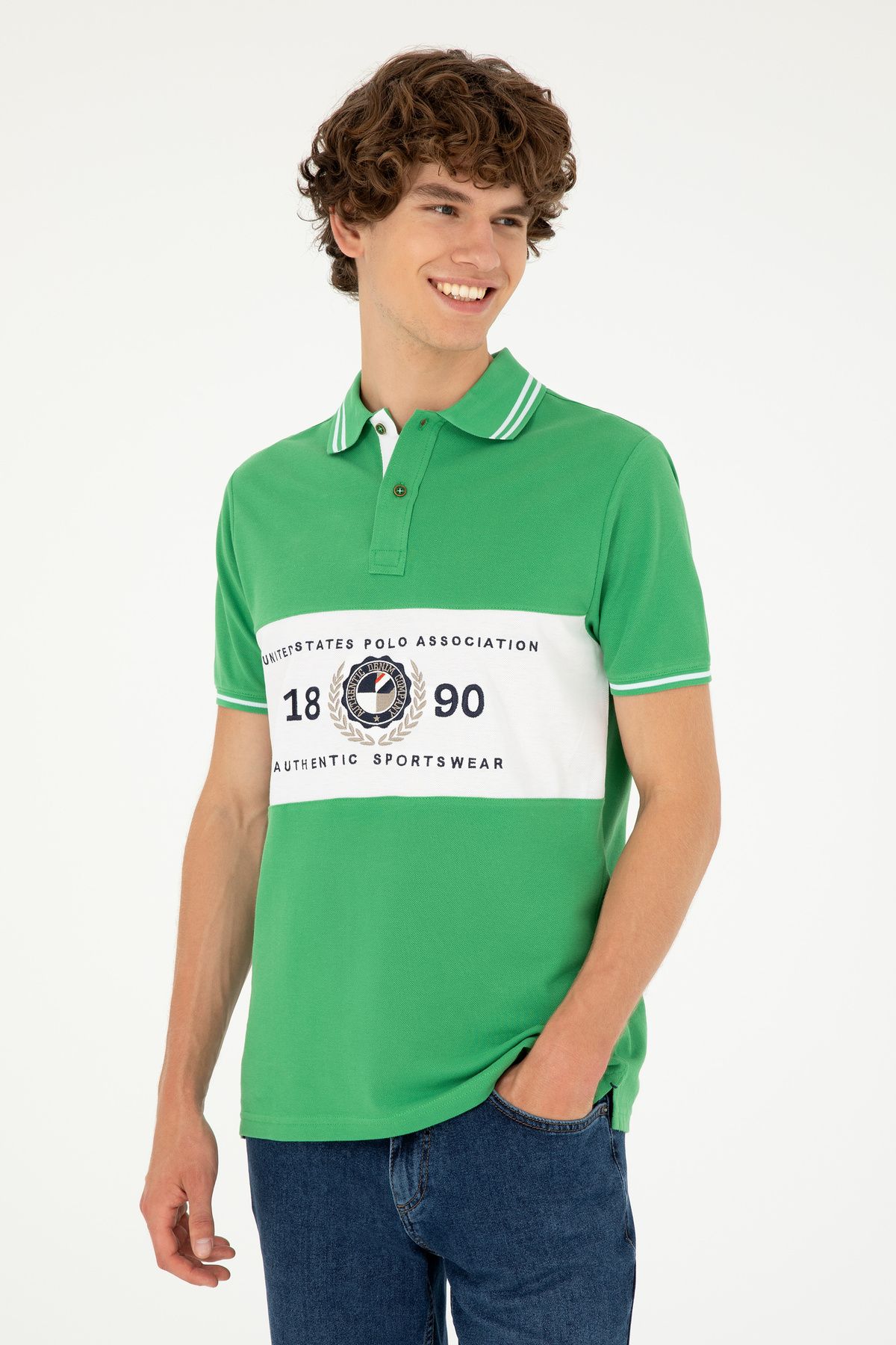 تیشرت مردانه سبز 50281562-VR054 U.S. Polo Assn.