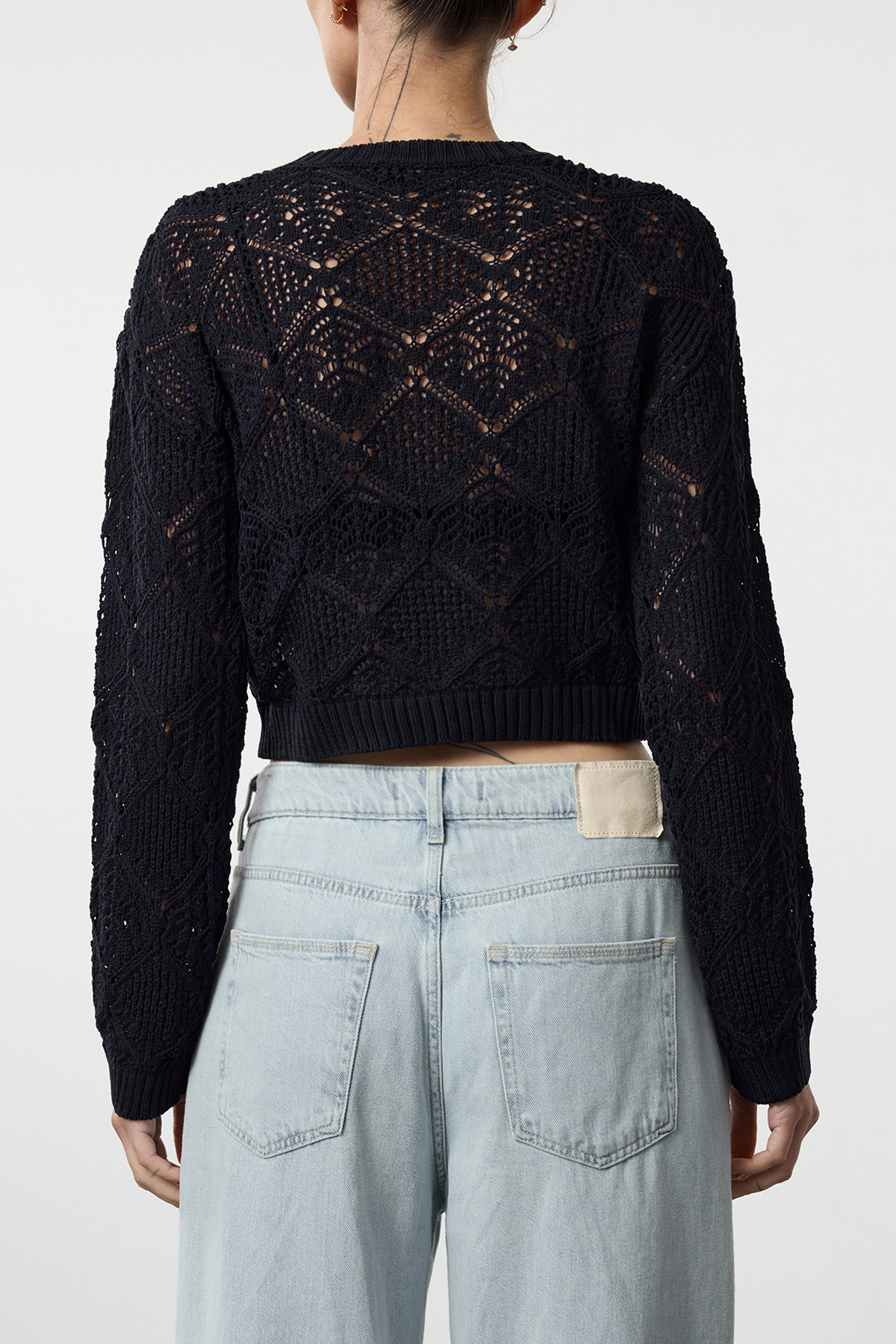 Edit by Trendyol-Prolamovaný svetr Crew Neck Dark Navy Blue - Tedaw25Kz00027 4