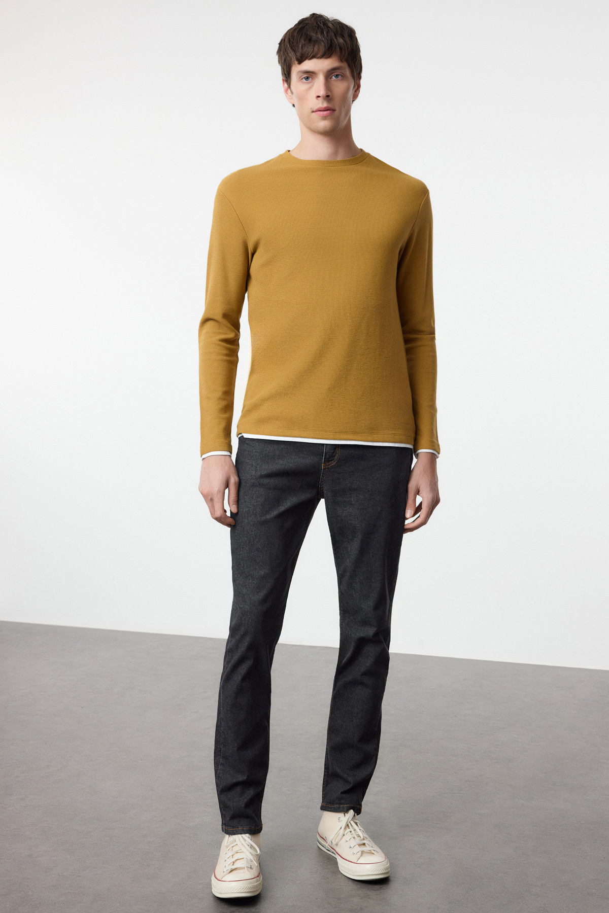 شلوار جين مردانه اسليم فيت ذغالي  TRENDYOL MAN